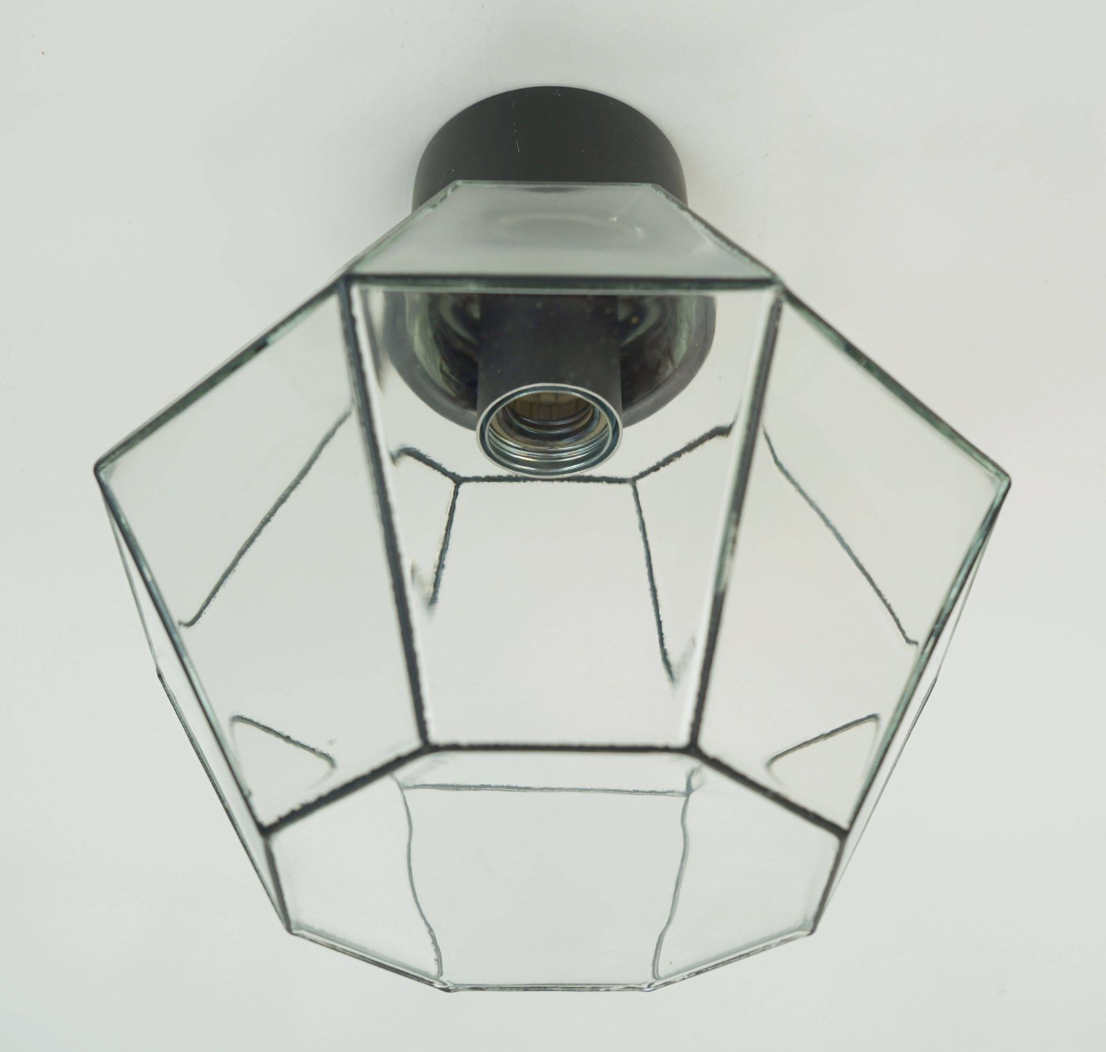 Plafonnier encastré vintage Limburg en verre transparent et métal photo vinterior