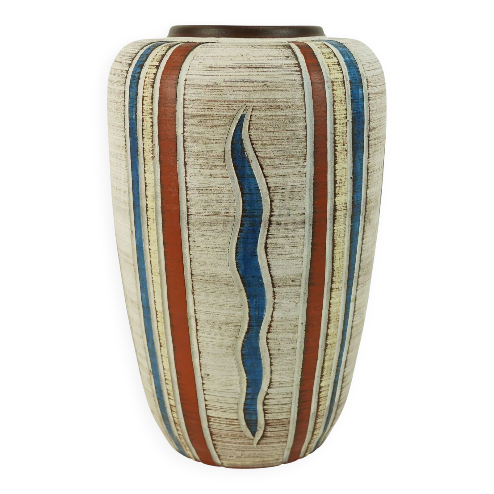 West German Mid Century Vase, Sawa Keramik, 1950s, Sgraffito Decoration, Model 300/30