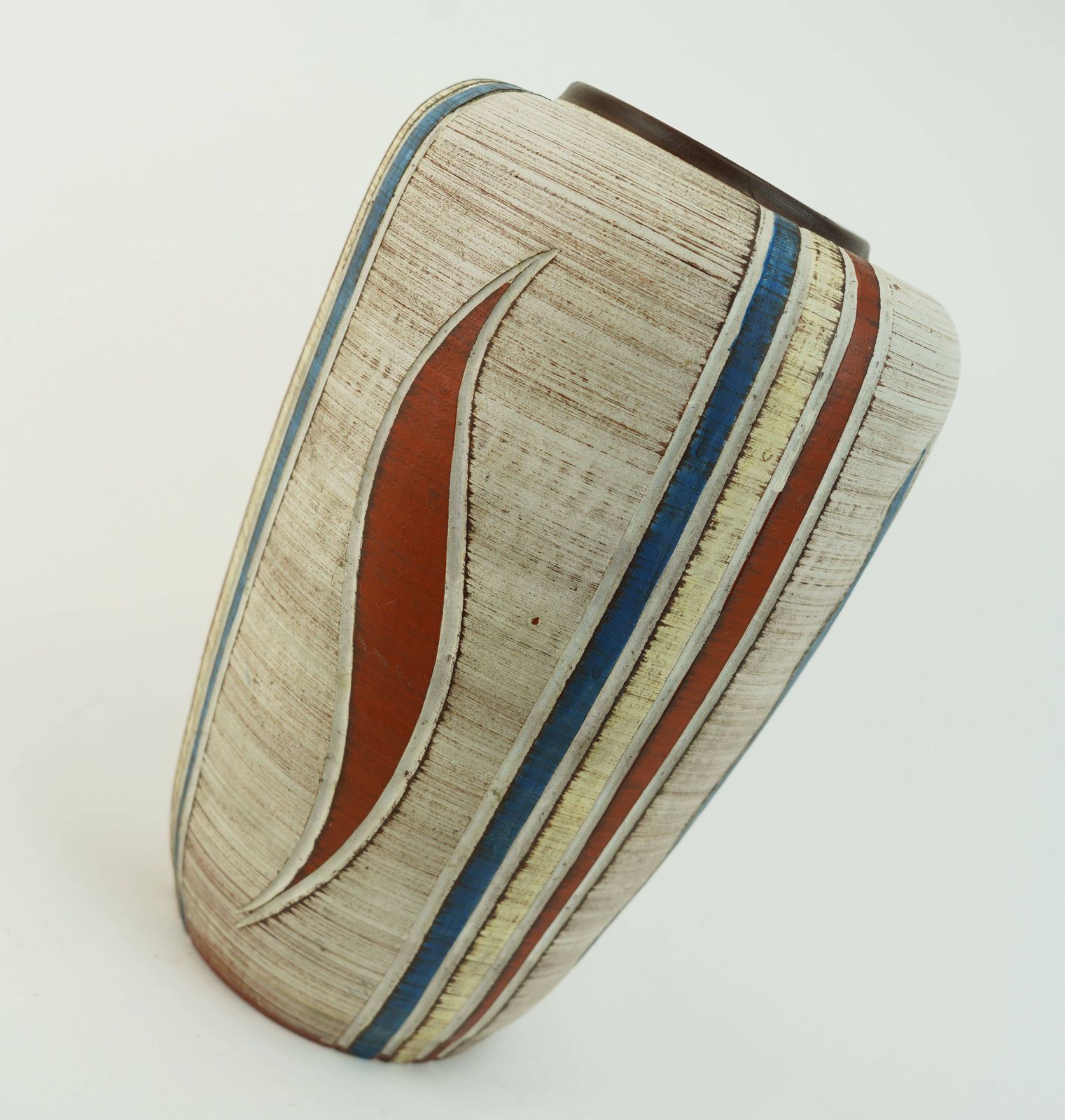 West German Mid Century Vase, Sawa Keramik, 1950s, Sgraffito Decoration, Model 300/30 photo 86.0