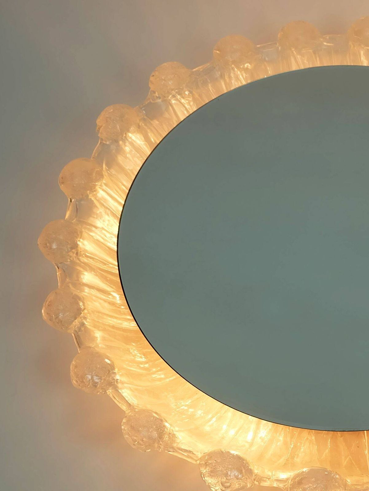photo furniture Backlit Mirror By Schöninger, Acrylic Frame, Frosted Glass, 1960s 1970s Decor