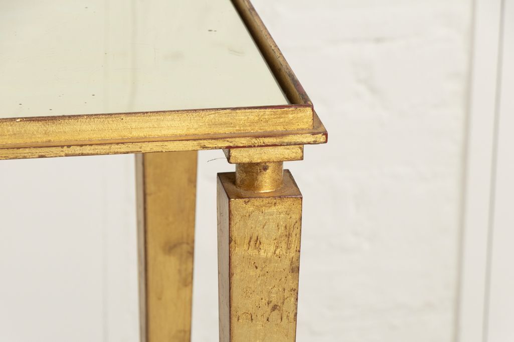 Antiqued Glass & Gilt Console Table In The Manner Of Maison Ramsay C.2005 photo 1600.0