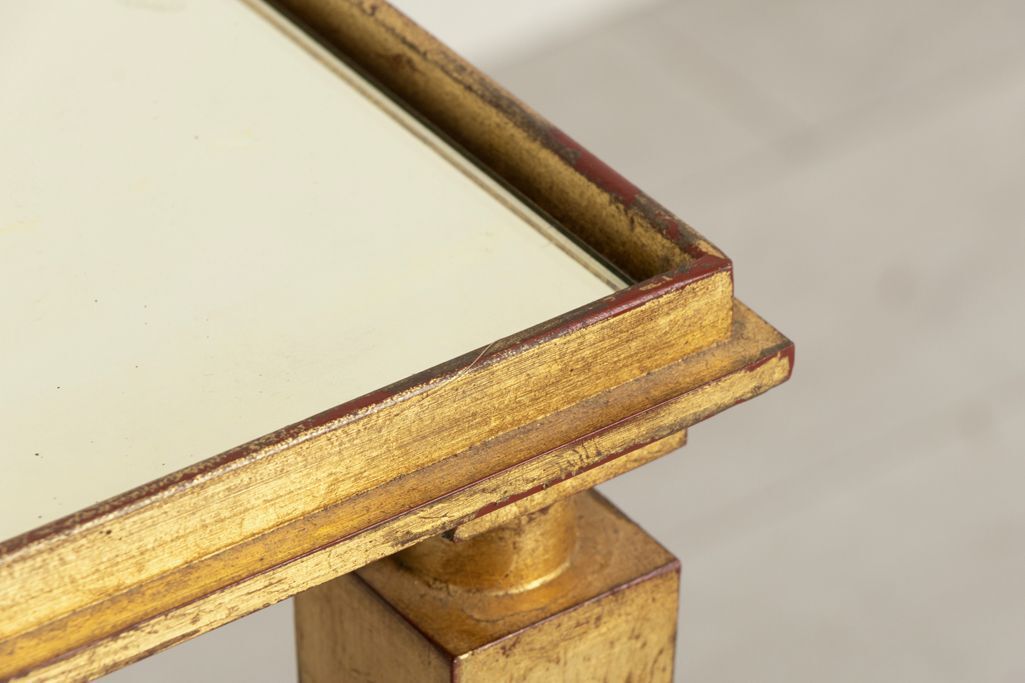 photo furniture Antiqued Glass & Gilt Console Table In The Manner Of Maison Ramsay C.2005