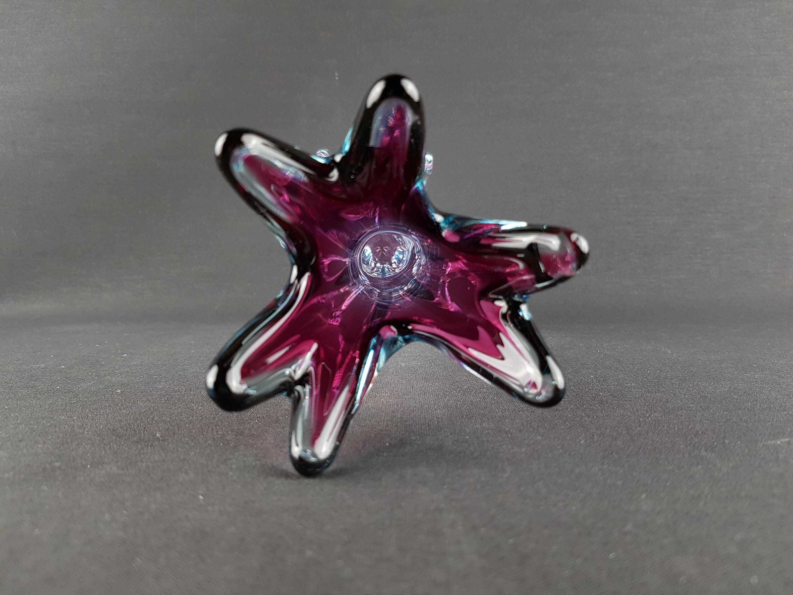 Vintage Murano Sommerso Glazen Vaas, Paars En Turquoise, Italiaans Kunstglas, Ca. Jaren 1960–1970 photo vintage