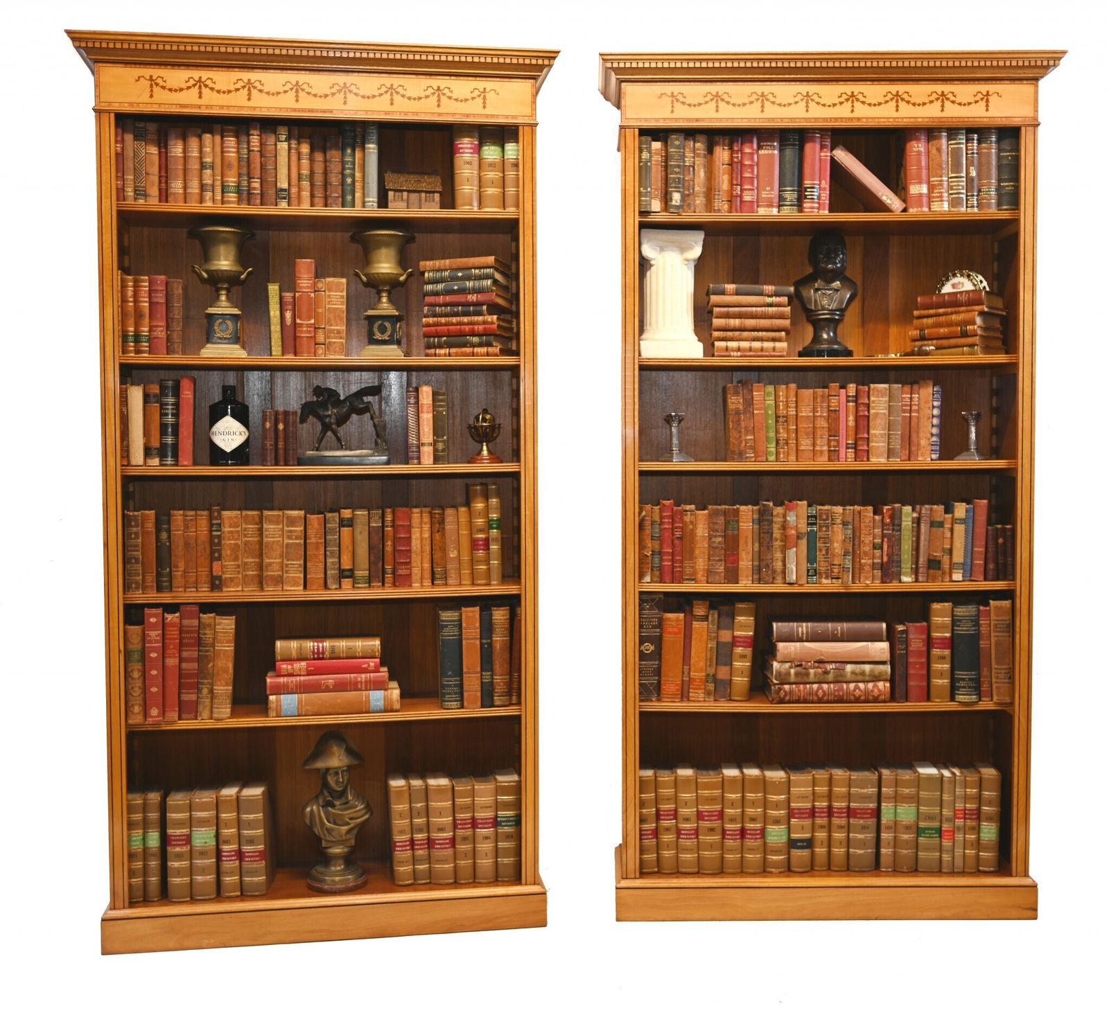 Pair Regency Bookcases   Open Sheraton Satinwood 7 Ft Bespoke photo furniture