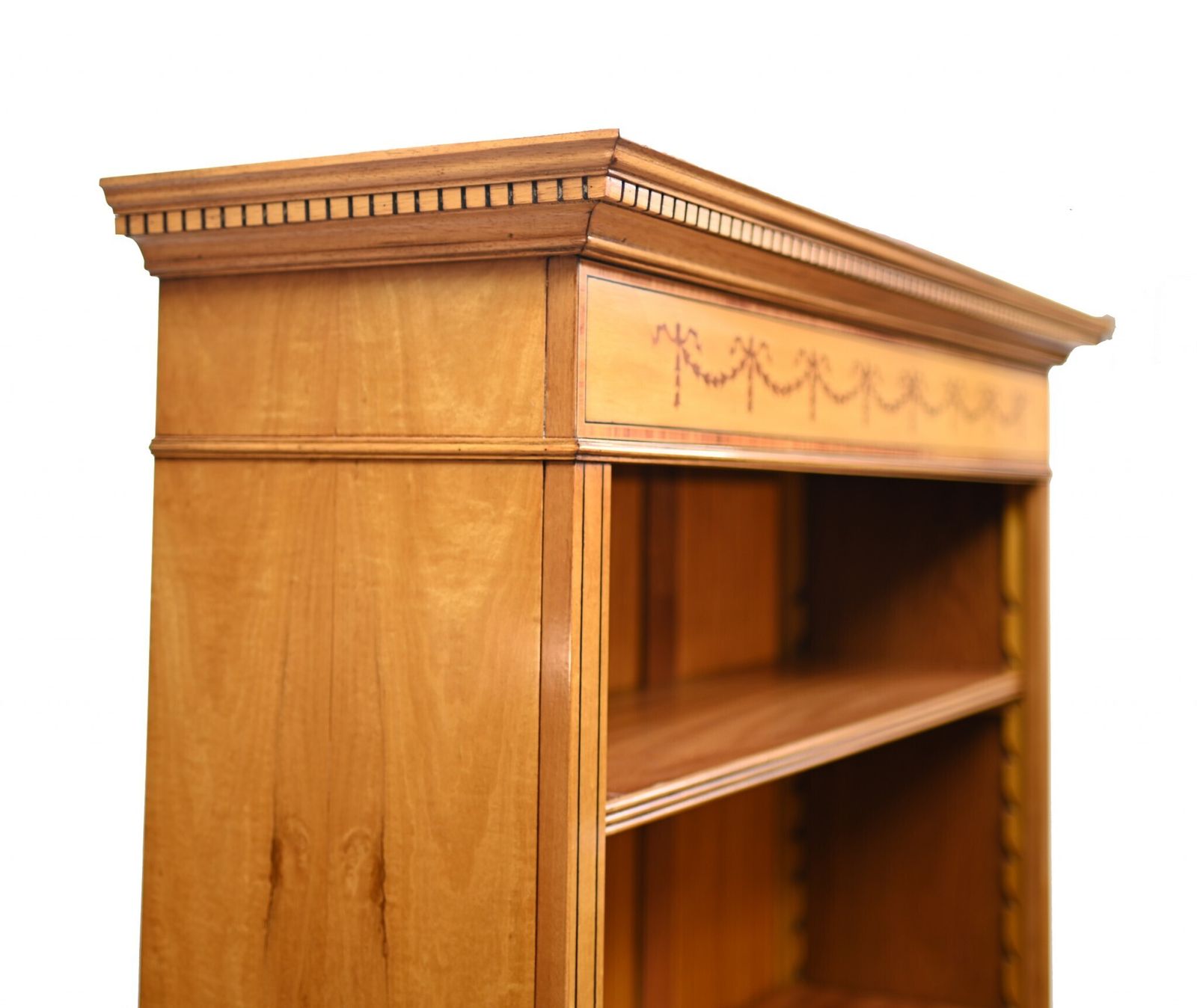 Furniture Pair Regency Bookcases   Open Sheraton Satinwood 7 Ft Bespoke photo
