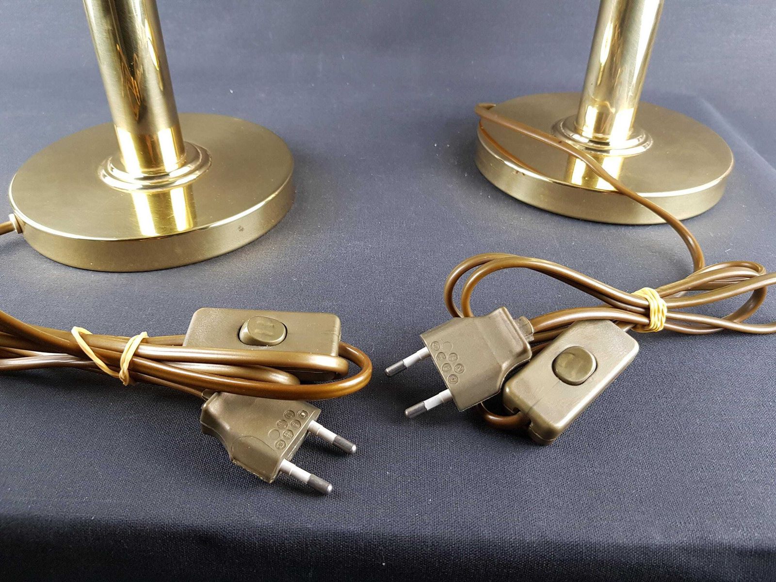 photo furniture Set Of 2 Wsb Germany Brass Mushroom Table Lamps Mid Century Modern Art Deco Bedside Lights 1970s Vintage