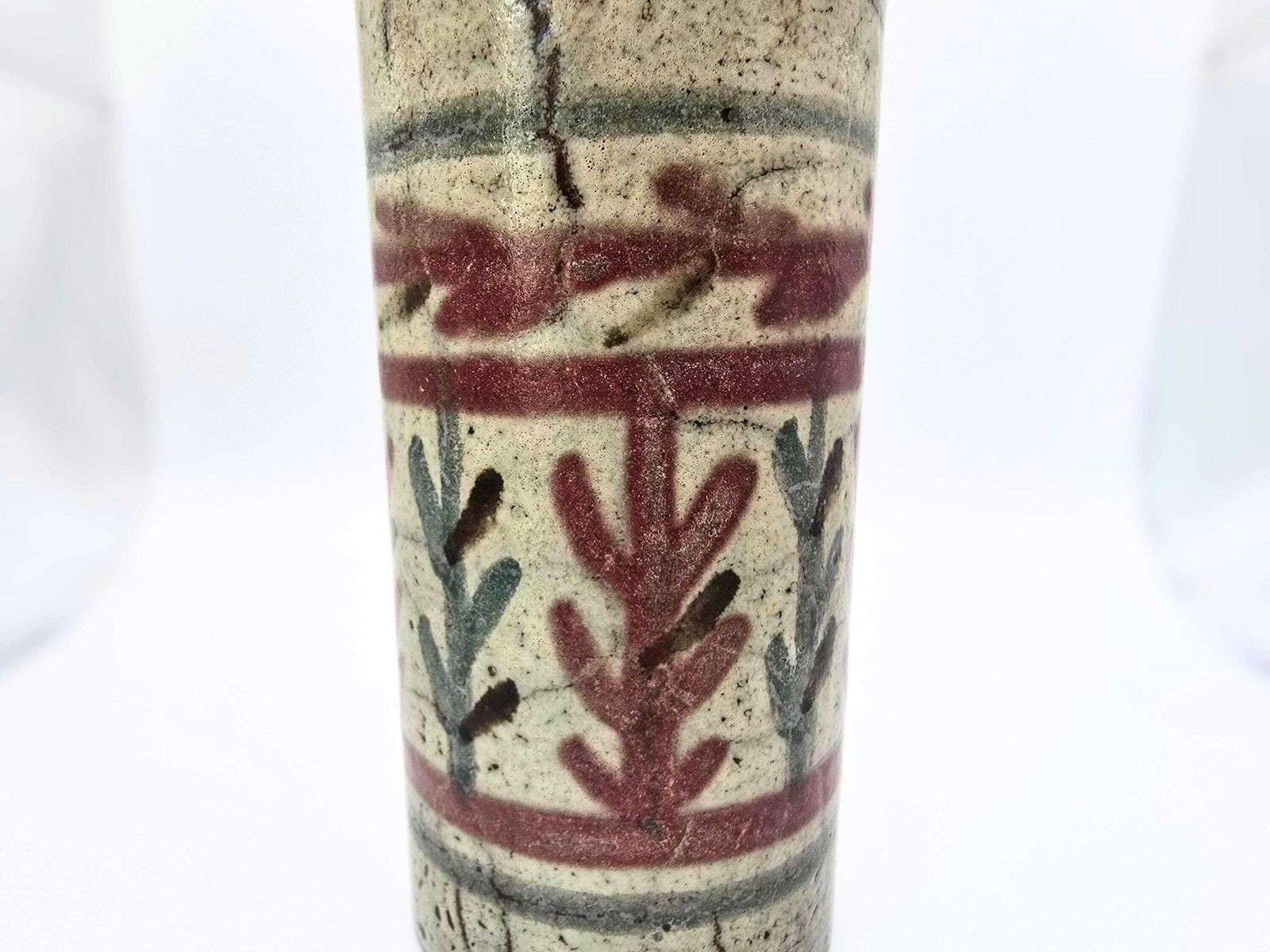 photo furniture Mid Century French Roller Vase Gustave Reynaud For Le Mûrier Vallauris Studio Pottery   Floral Abstract