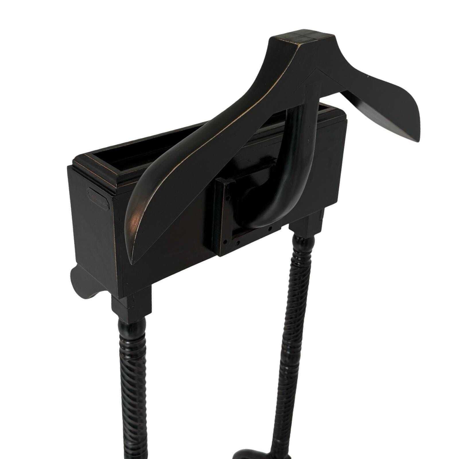 Dressboy / Valet Stand   Made In England   Two Drawers And Twisted Wooden Frame   Colonial Style   Black photo buy