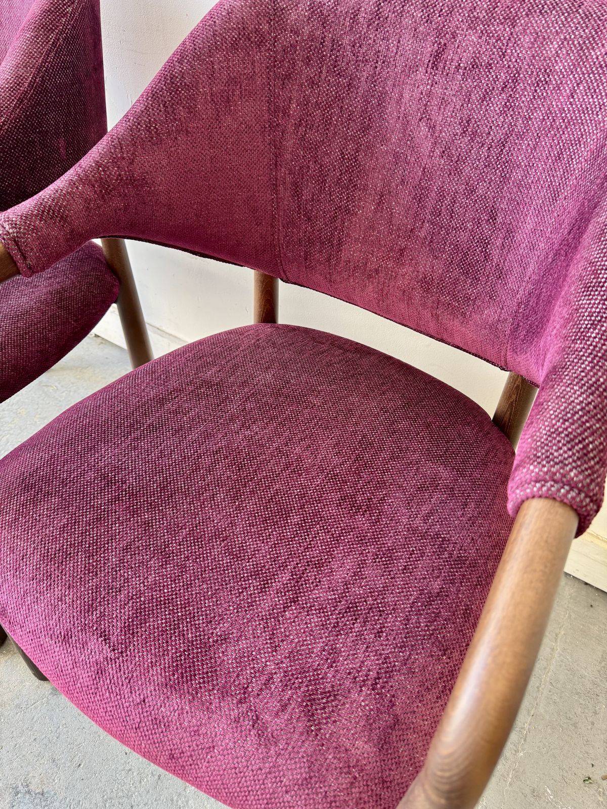 photo for sale Pair Of Purple Velvet Dining Chairs With Arms By Casa Padrino