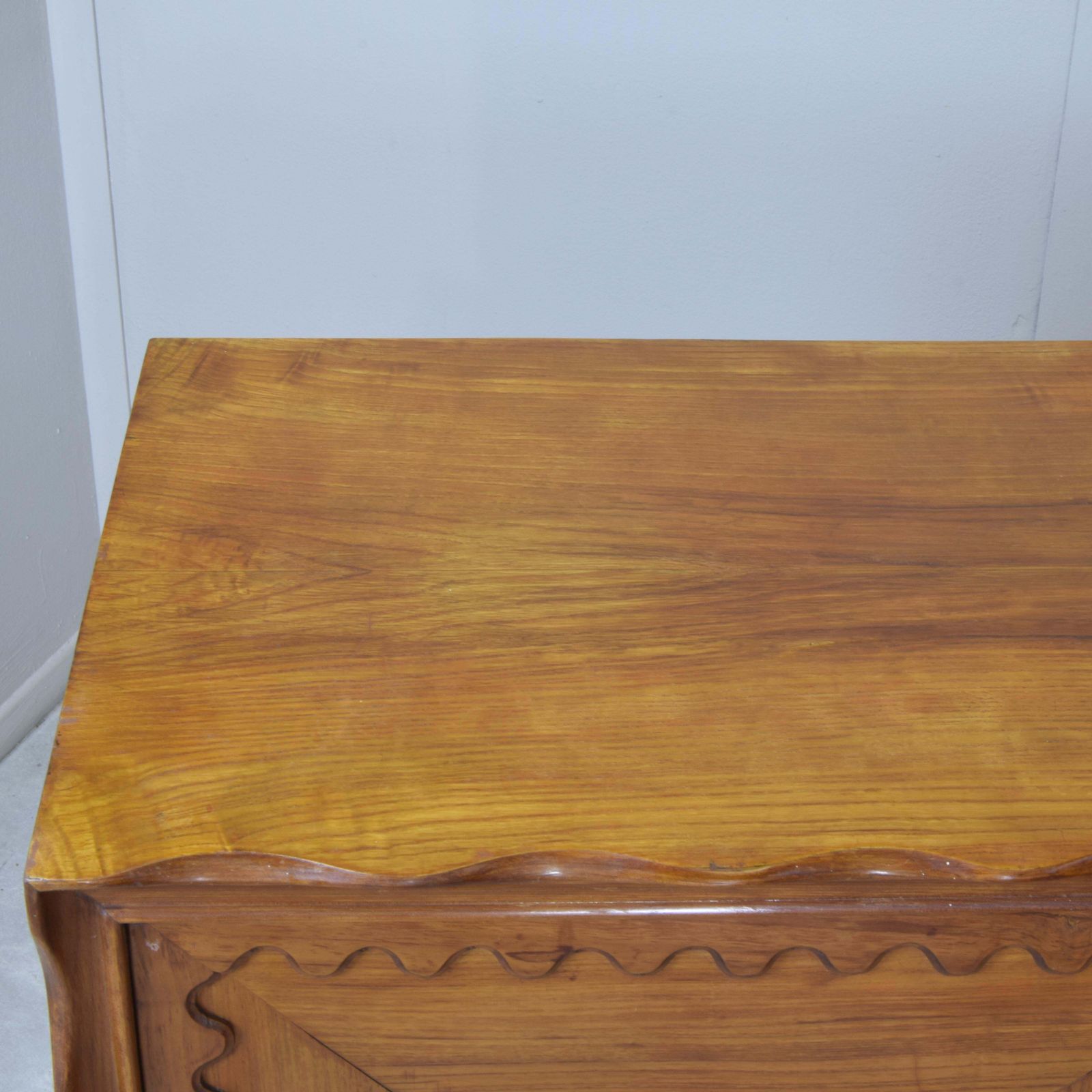 photo for sale Paolo Buffa Fourdoor Walnut Credenza With Checkerboard Marquetry 1950s