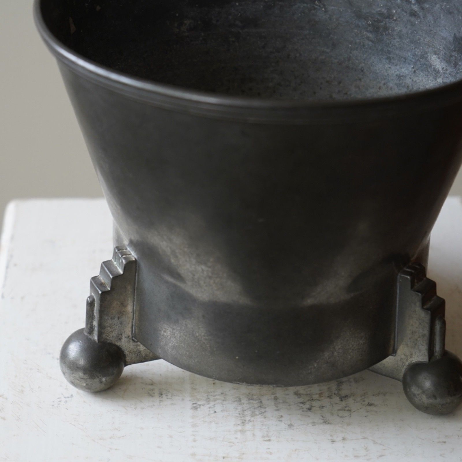 Dutch Art Deco Amsterdam School Pewter Vase By Daalderop, 1920 photo 245.0
