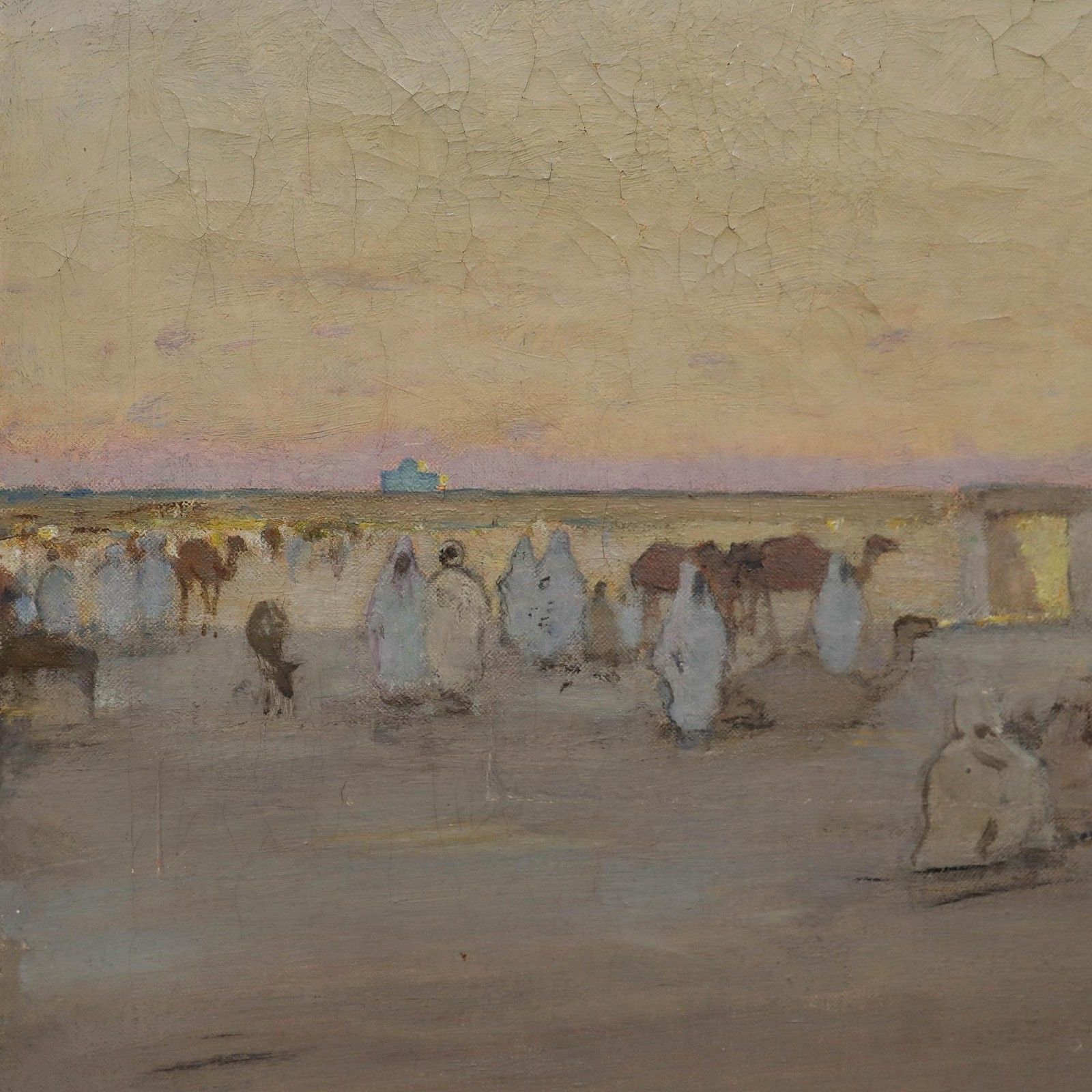 Henry Bishop (1868 1939) Early 20th Century Oil, Desert At Sunrise photo vinterior