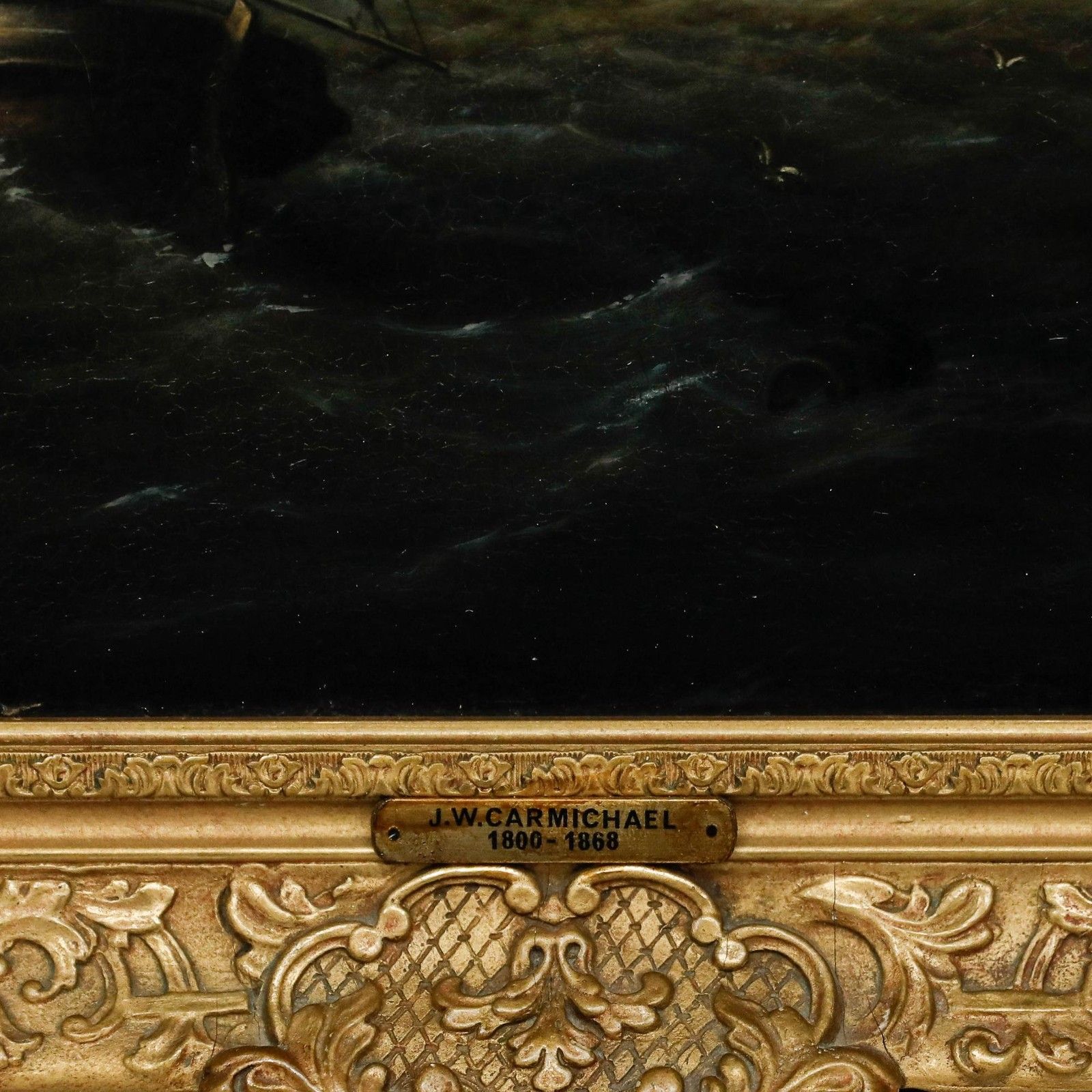 Attrib. James Wilson Carmichael (1800 1868) Framed Oil, Vessels Off A Coast photo 1750.0