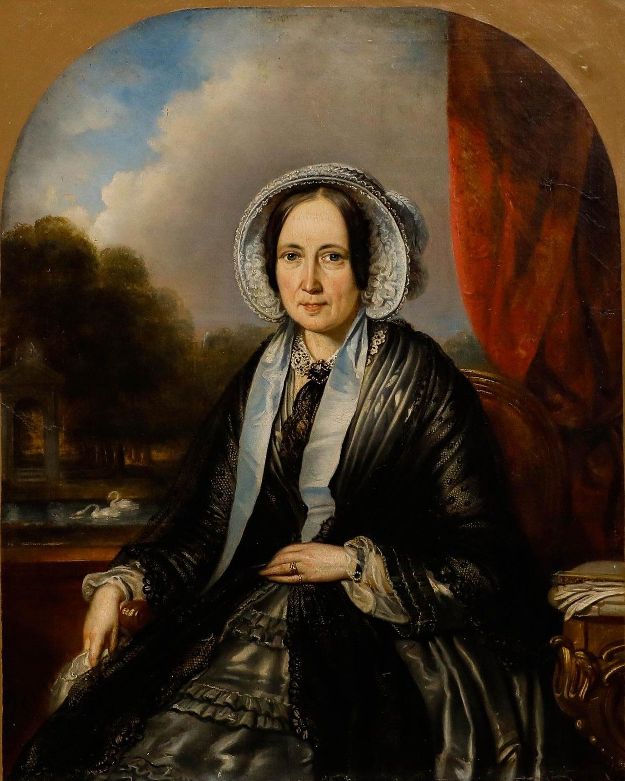 Adrien Wulffaert (1804 1873) Framed Mid 20th Century Oil, Lady In Mourning photo furniture