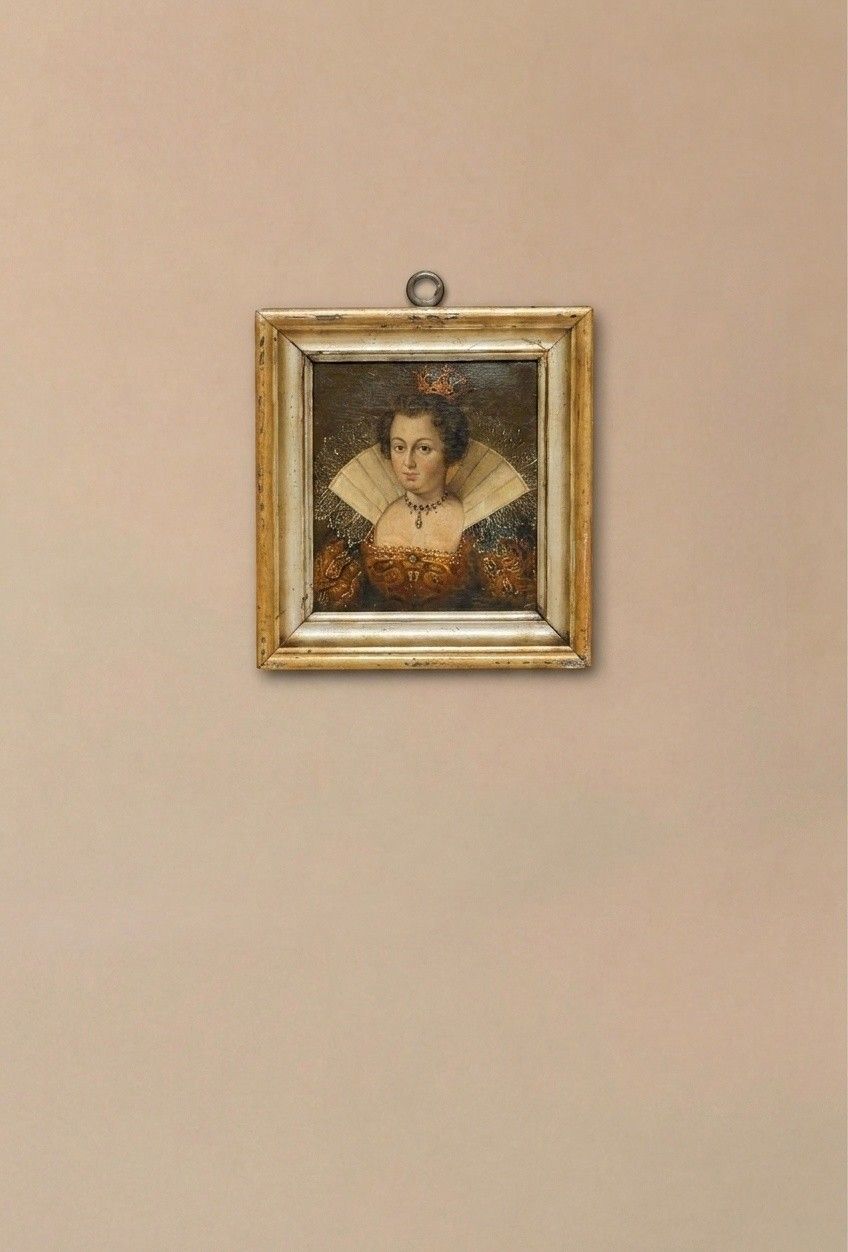 German School Miniature 19th Century Oil, Marie De' Medici photo for sale