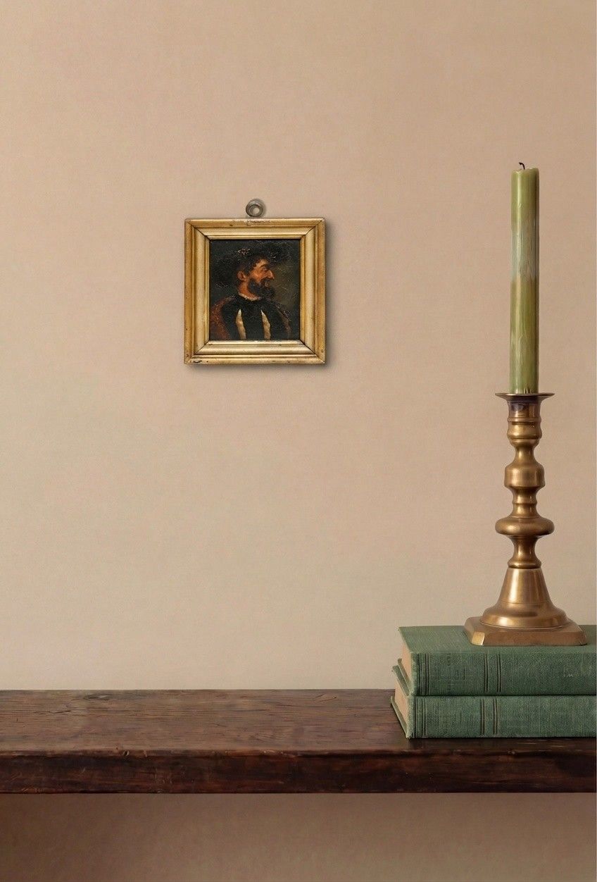 German School Miniature 19th Century Oil, Francis I Of France photo for sale
