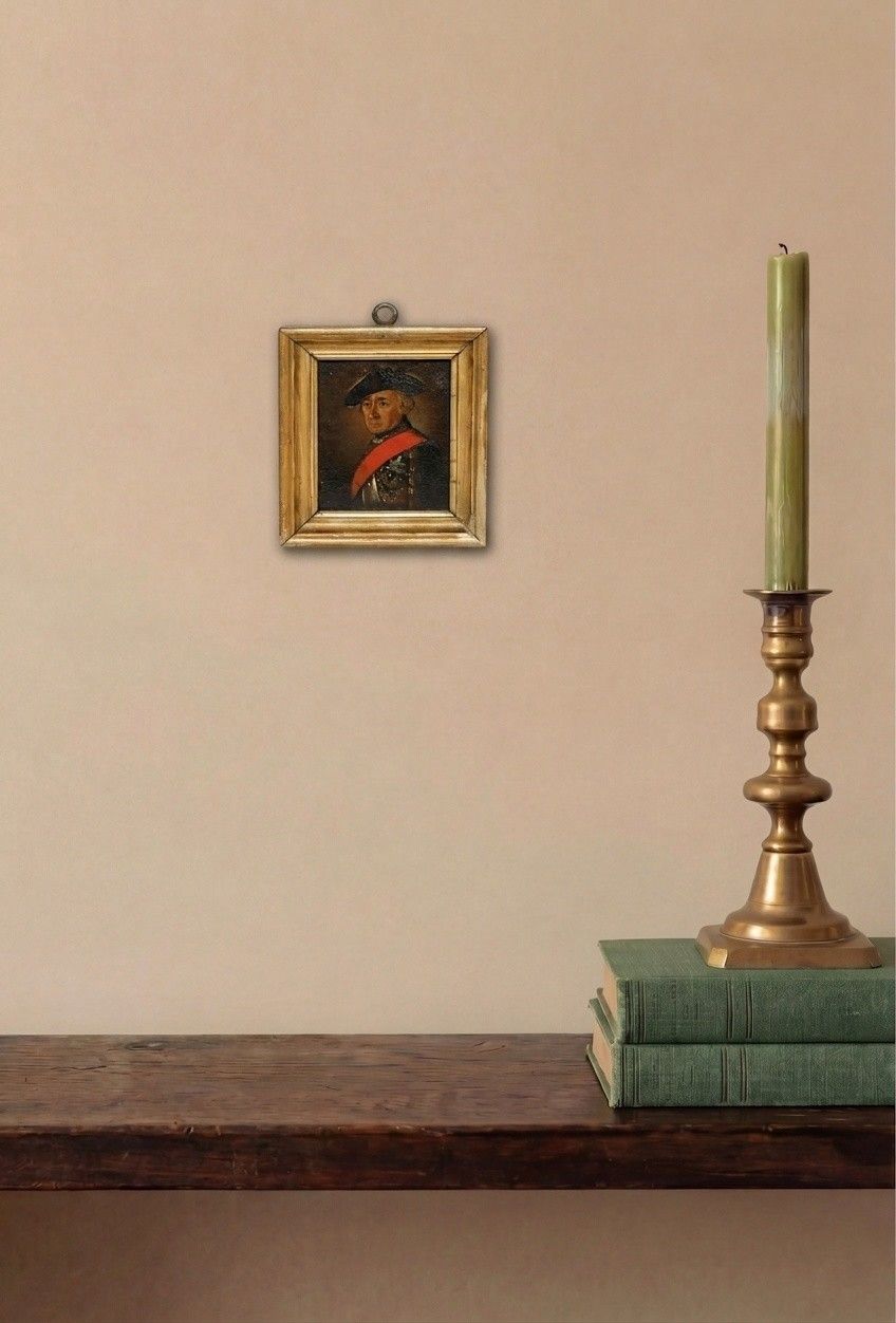 German School Miniature 19th Century Oil, Frederick The Great photo for sale