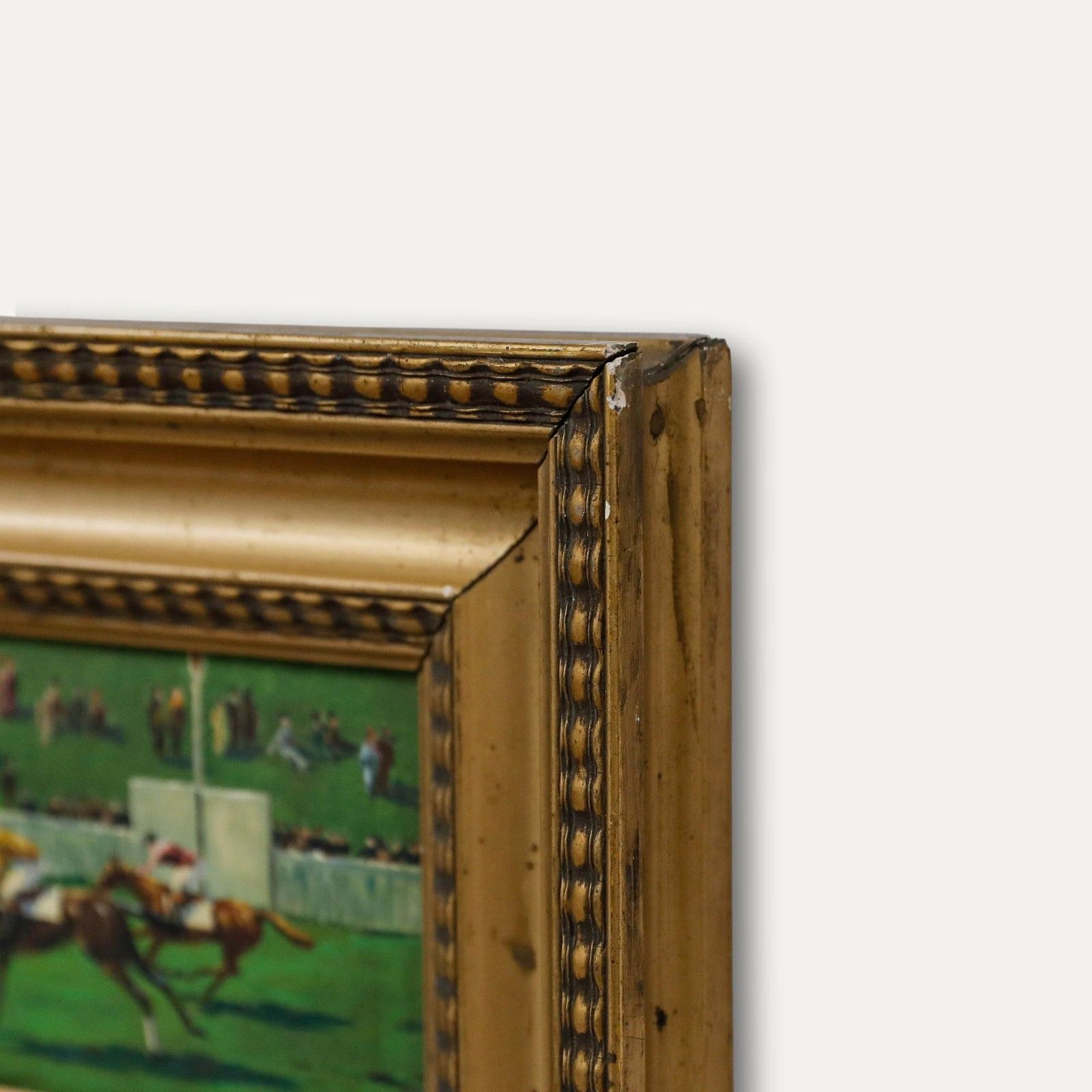 Framed Early 20th Century Oil At The Races photo 495.0