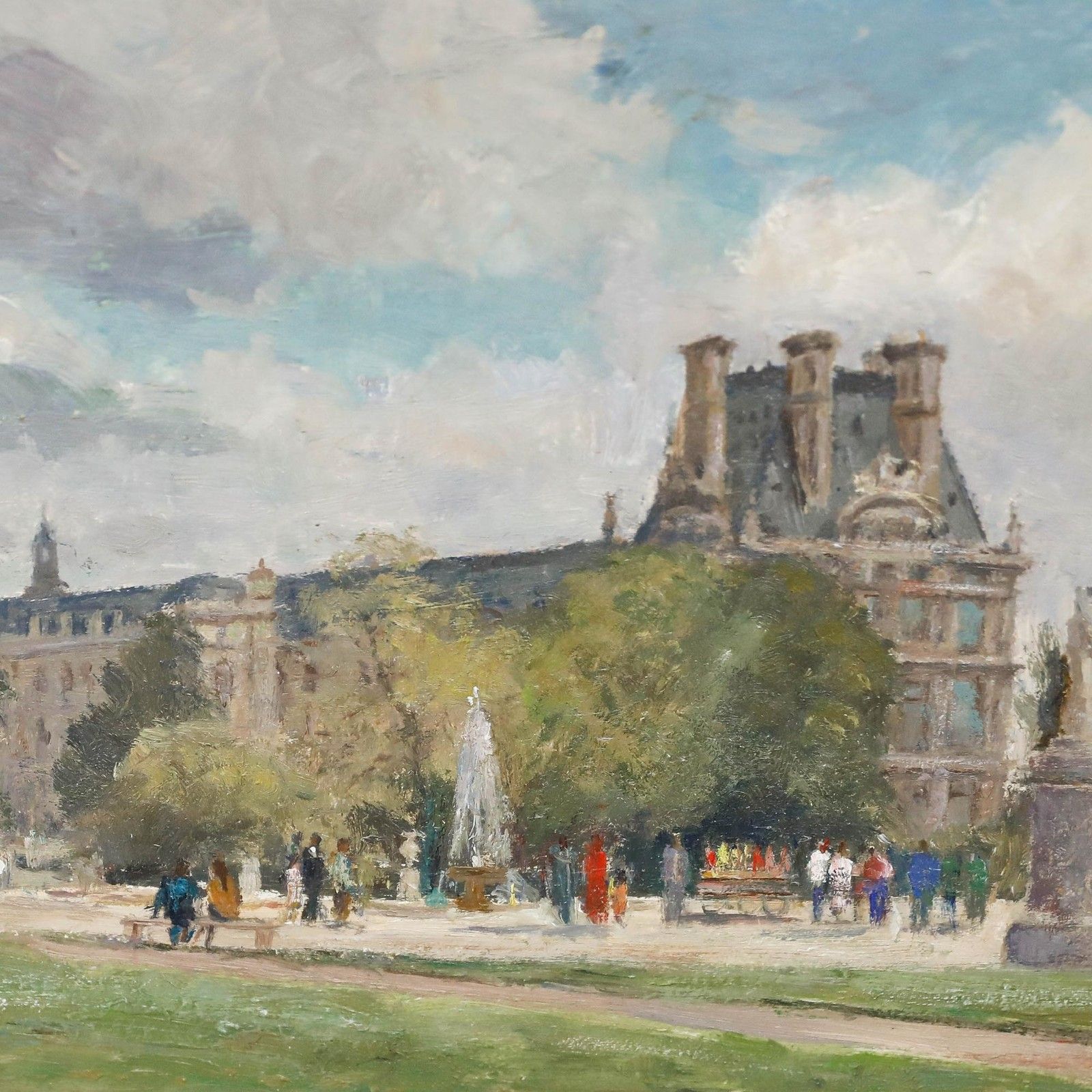 Geoffrey Burrows (1934 2023) 1991 Oil, The Louvre photo 175.0