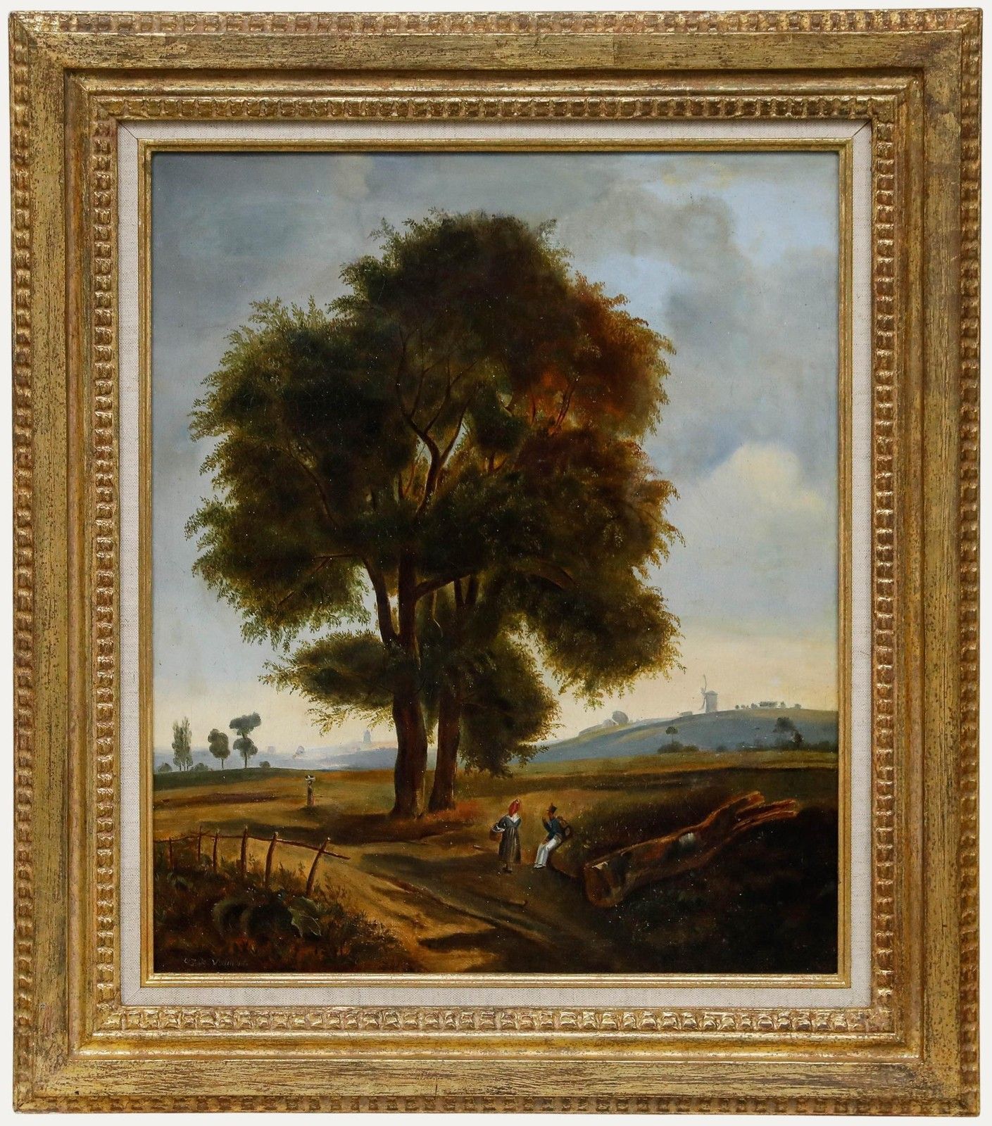 J. De Valmont Framed 19th Century Oil, A Displaced Soldier