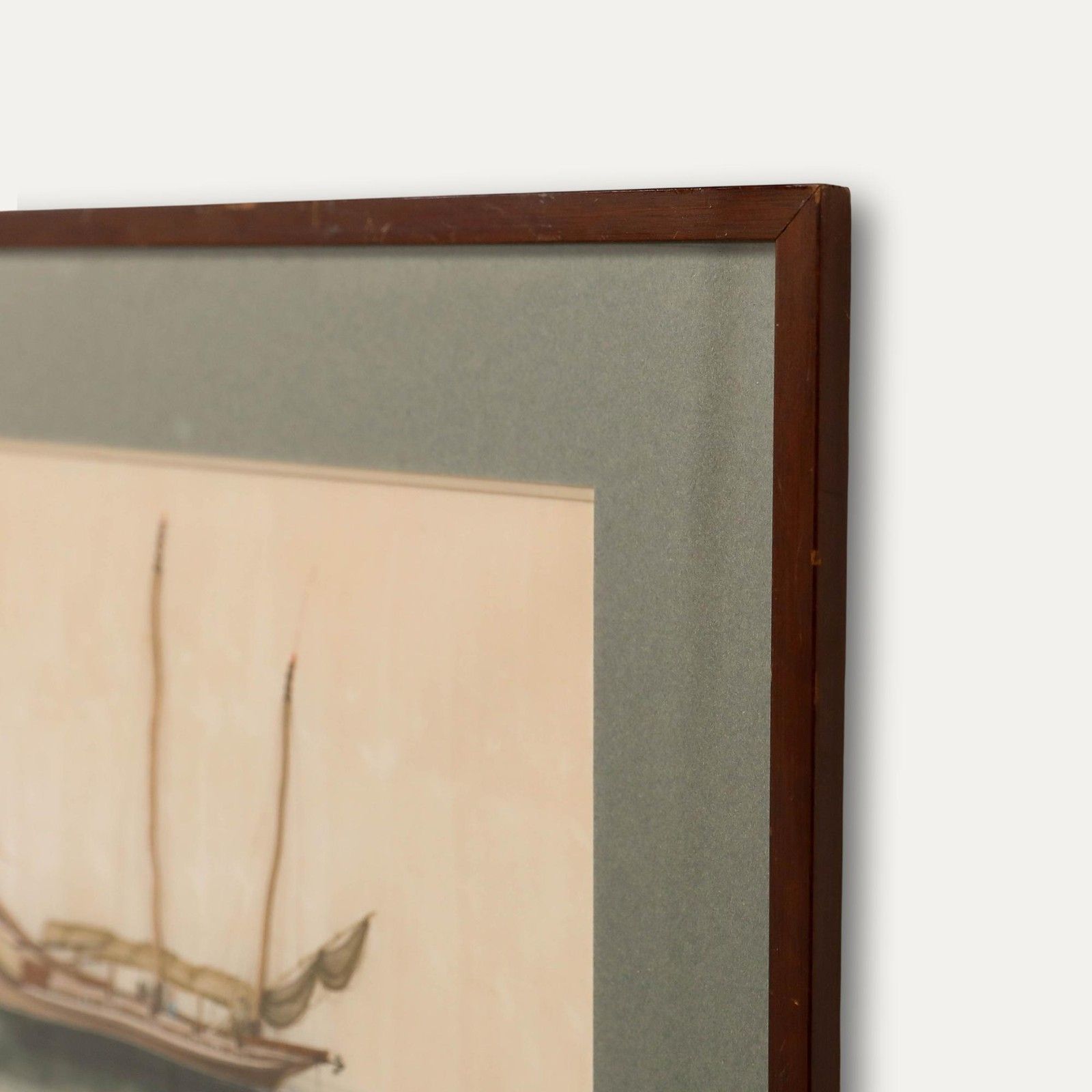 Chinese School 19th Century Watercolour Coastal Junk photo 160.0