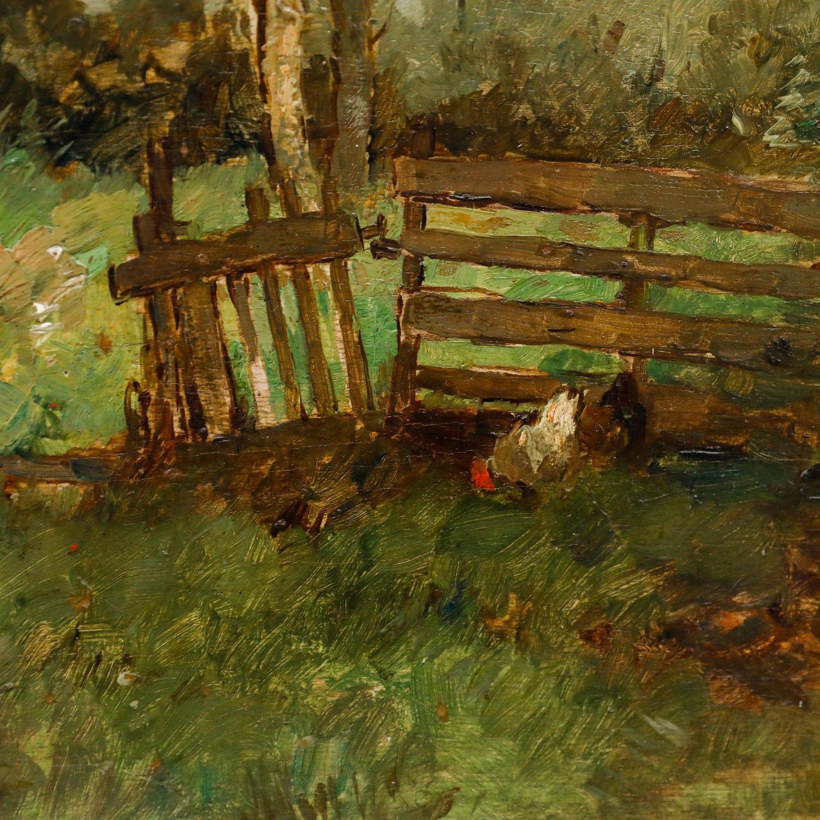 Aris Knikker (1887 1962) Early 20th Century Oil, Chickens In An Orchard photo 495.0