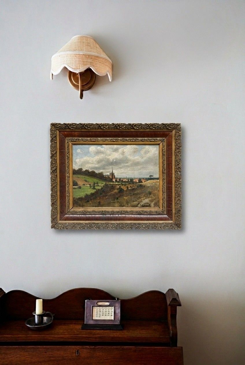 E. Verdonk Early 20th Century Oil, A European Town In Summer photo for sale