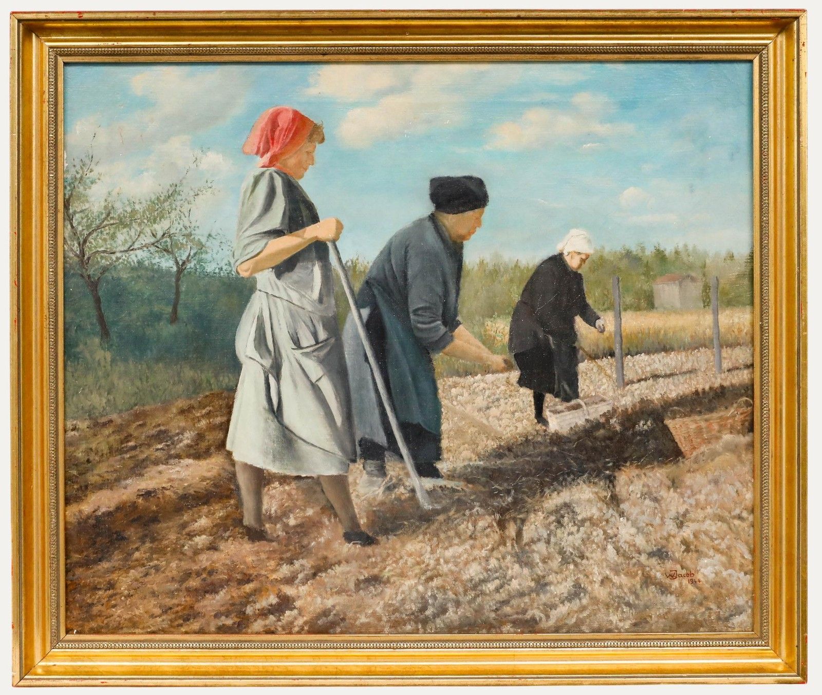 Karl Wilhelm Jacob (1887 1978) 1944 Oil, The Harvest