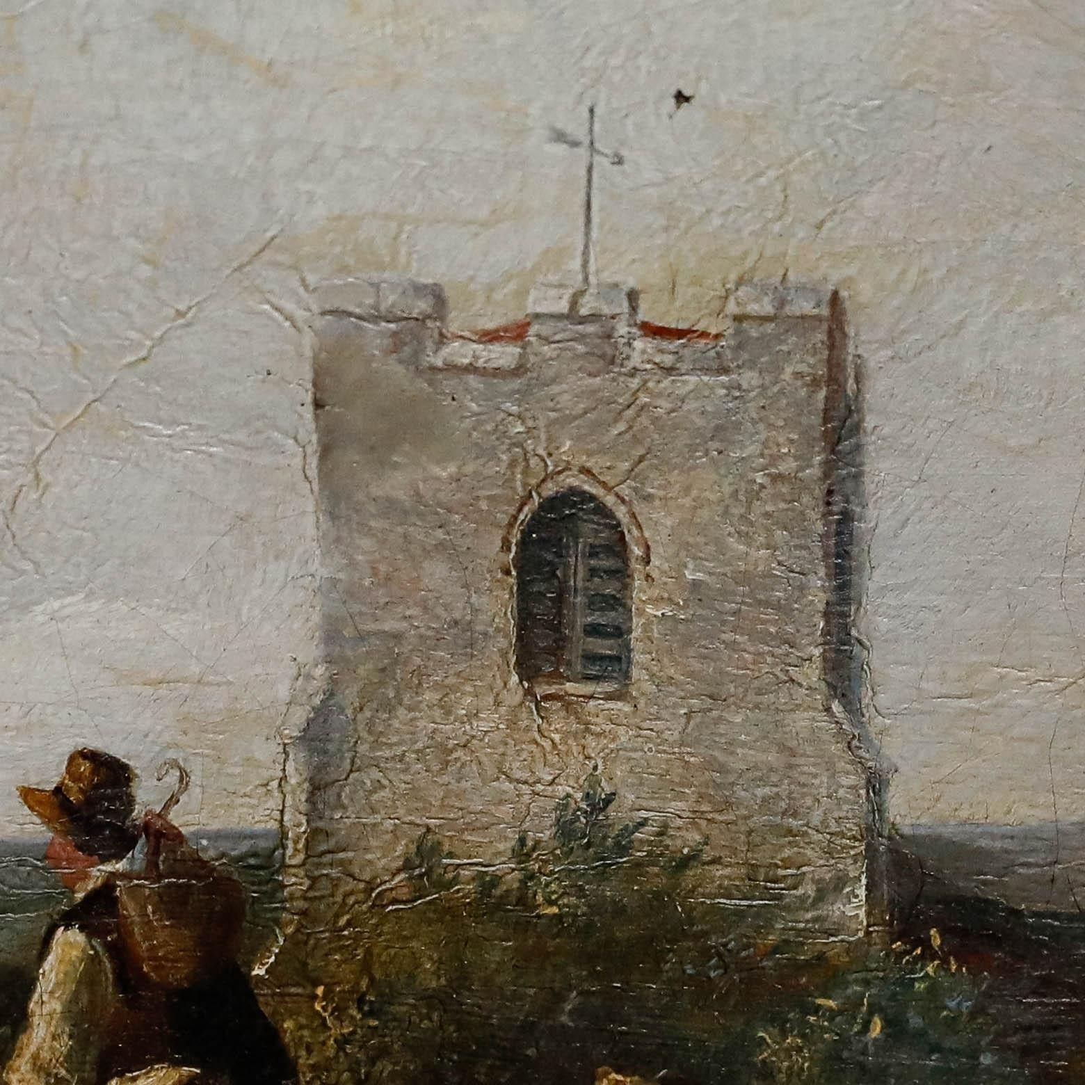 Frith English School 19th Century Oil, Path To The Church photo vinterior
