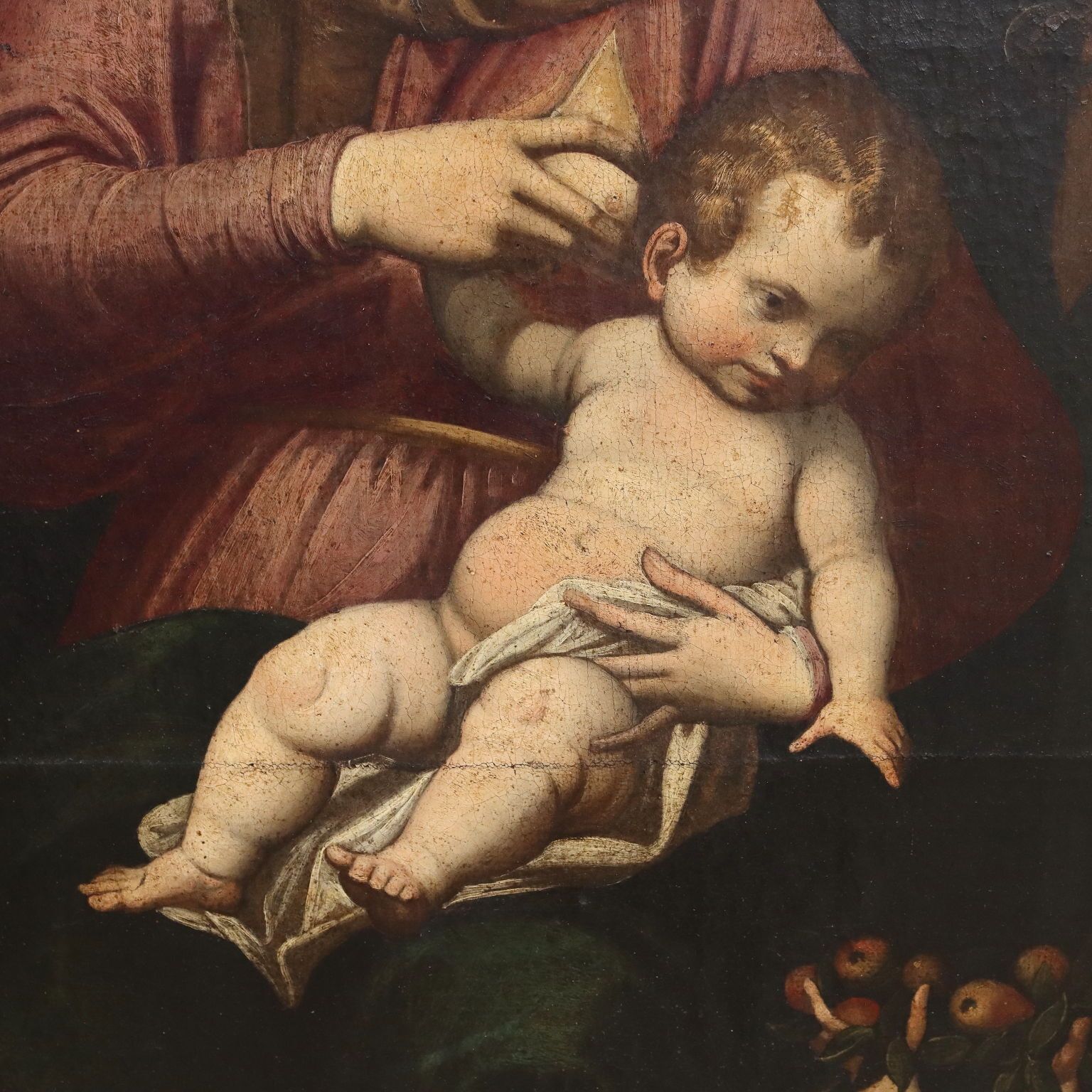 Sujet religieux, huile sur toile, Italie, XVIIe siècle photo Art