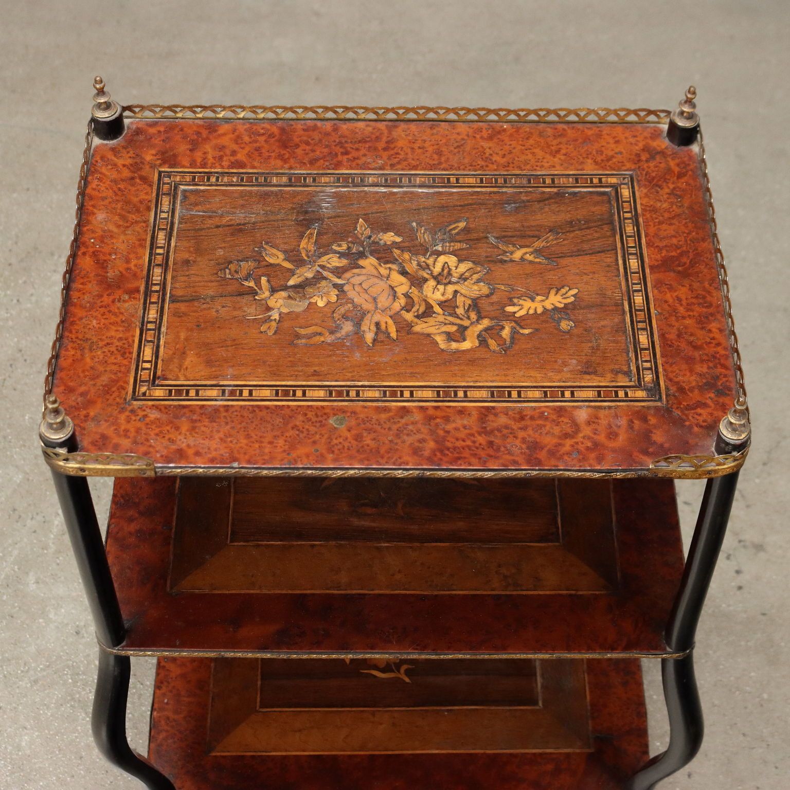 Antique Side Table Beech Metal Italy XX Century photo Furniture