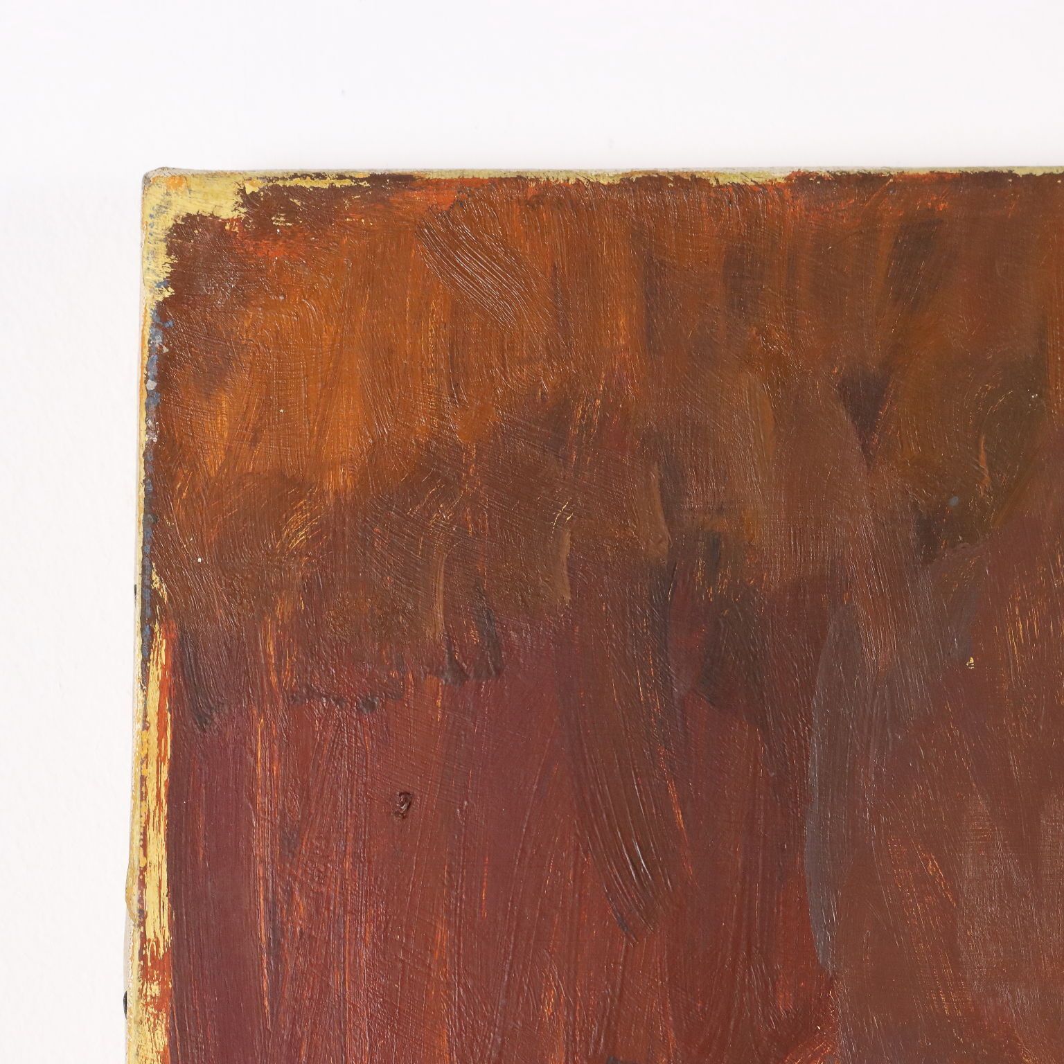 Peinture moderne signée Orazi, huile sur toile, Têtes Paysage, 1975 photo vintage