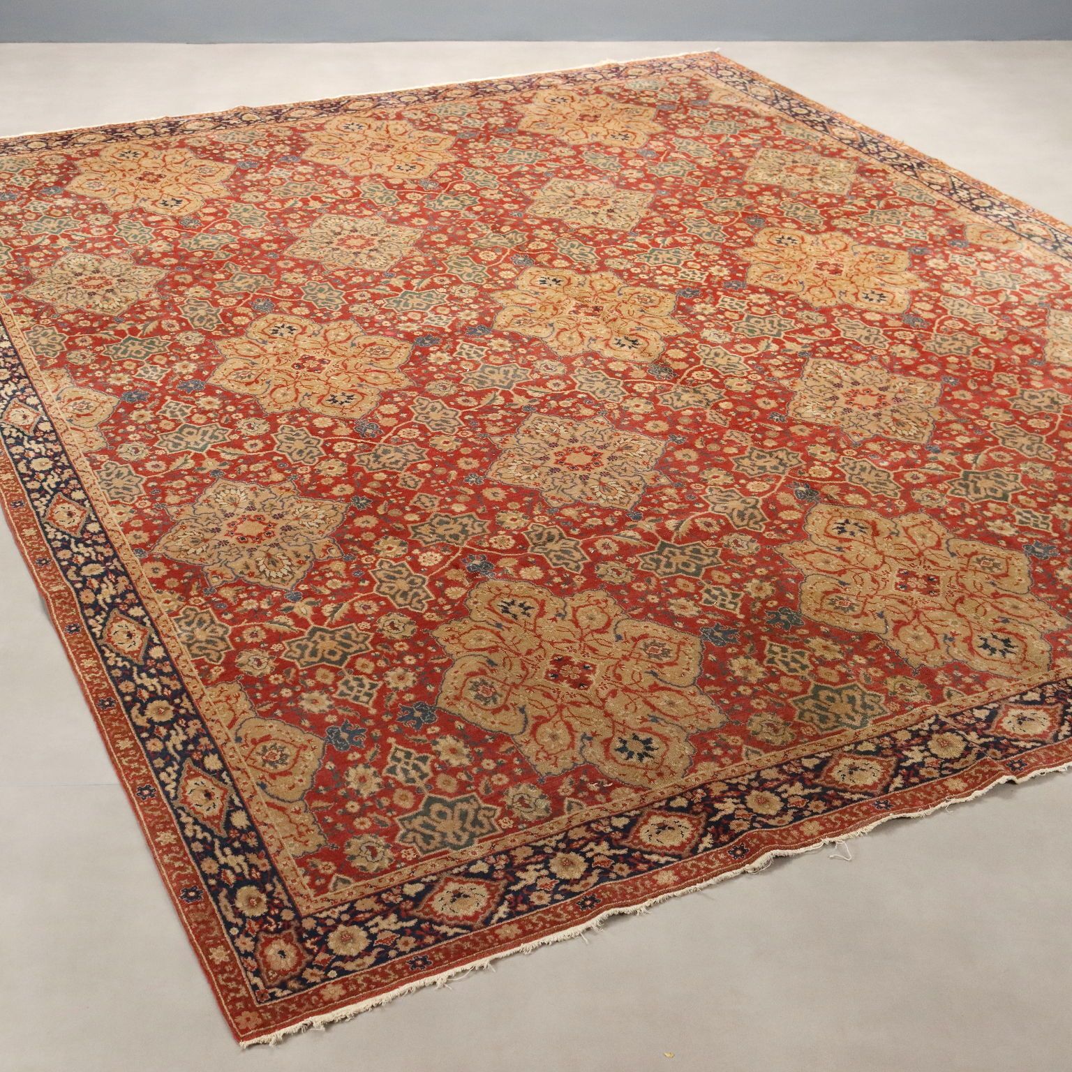 Antique Sivas Carpet Cotton Wool Thin Knot Turkey 142 X 102 In