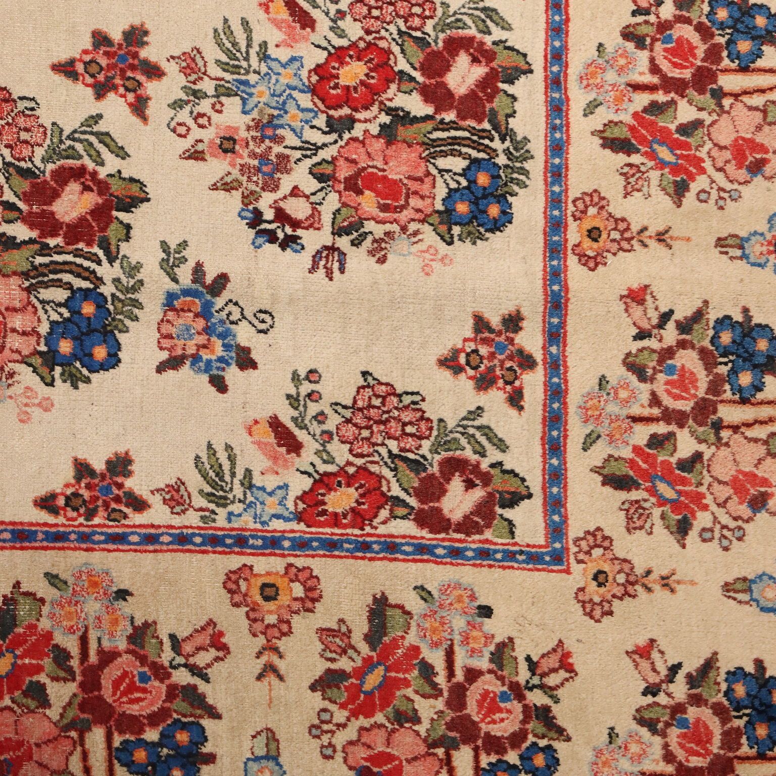 Antique Asian Carpet Cotton Wool Heavy Knot Handmade 142 X 102 In photo vintage