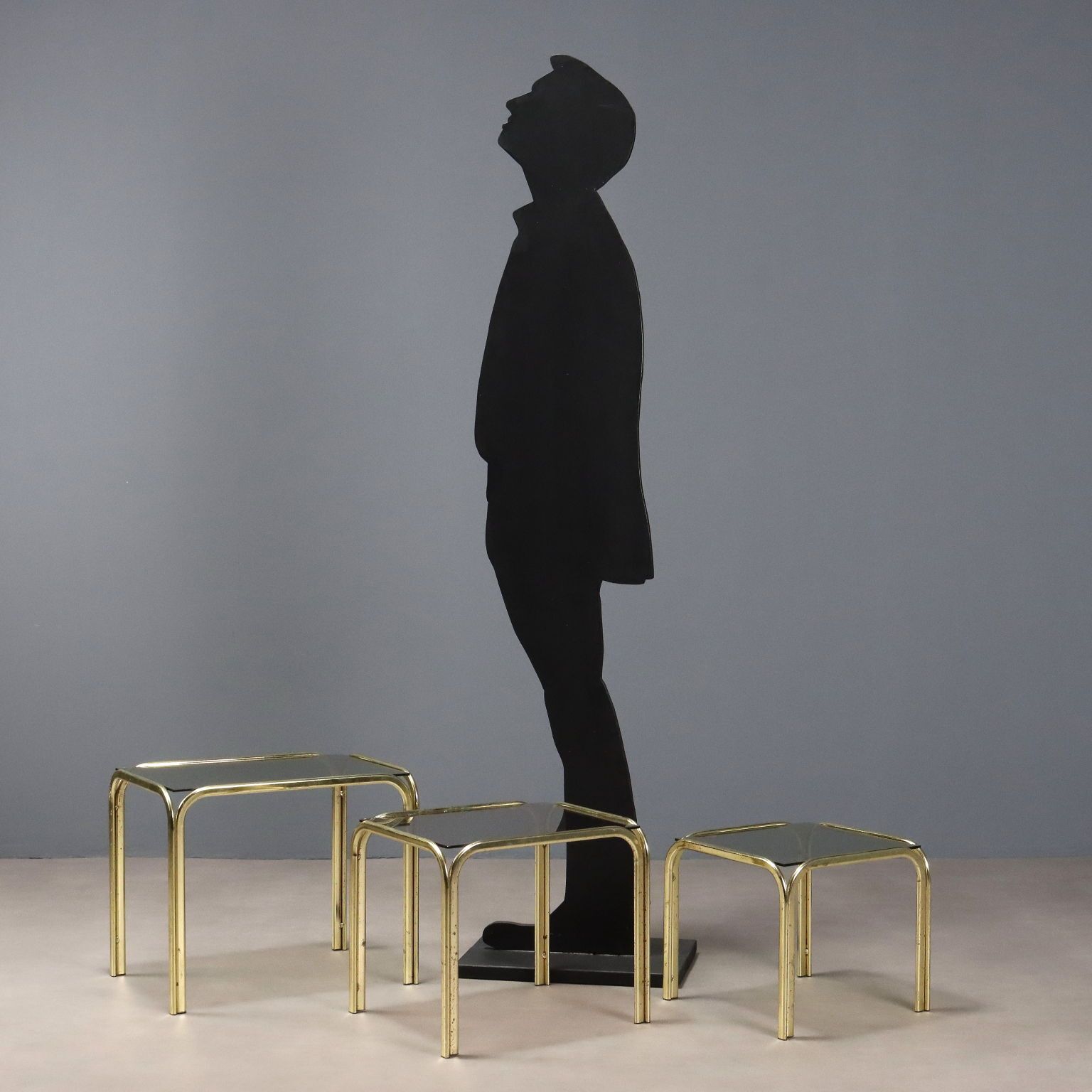 Vintage Coffee Tables Brass Glass Design Italy 1980s photo furniture