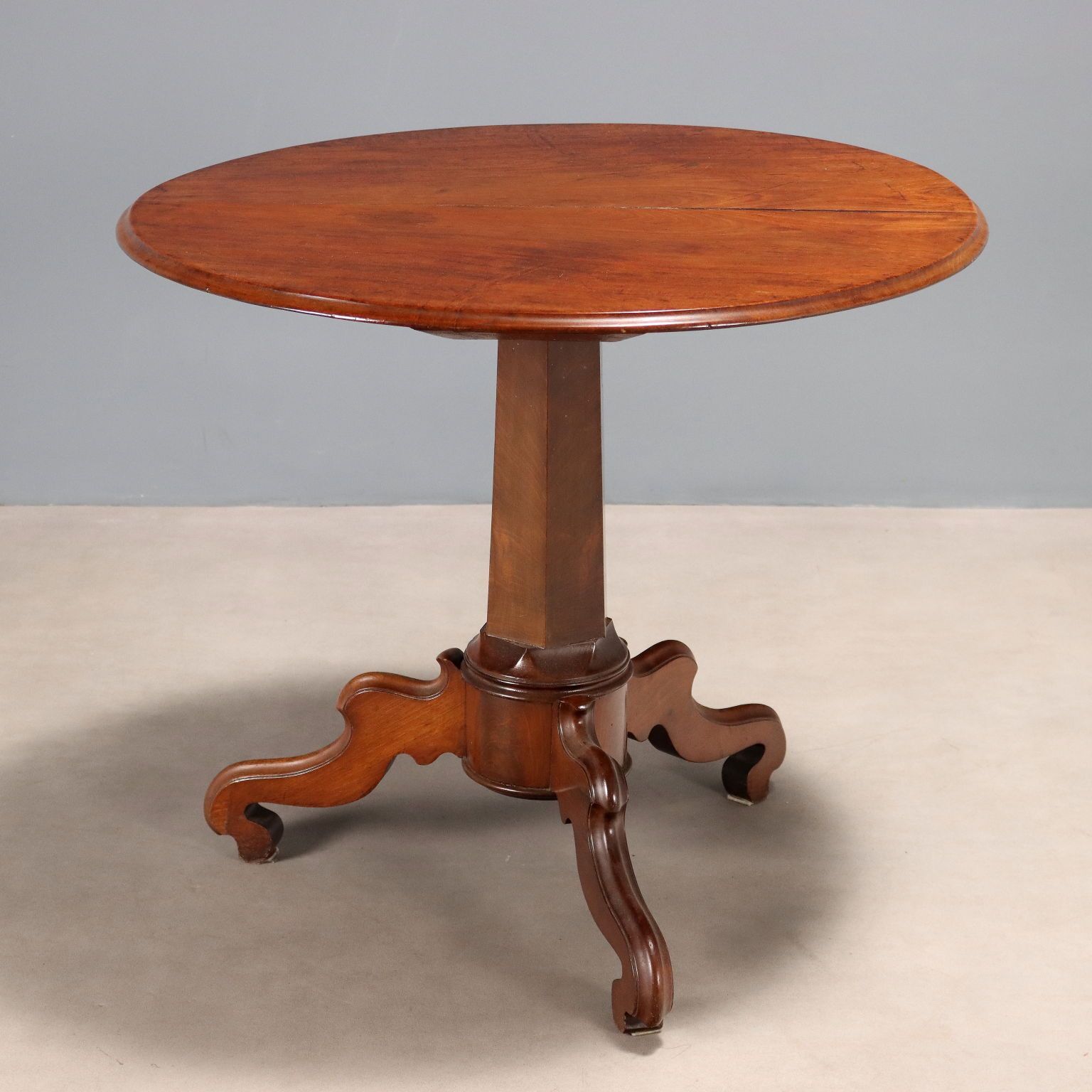 Antique Small Table Louis Philippe Mahogany Italy XIX Century