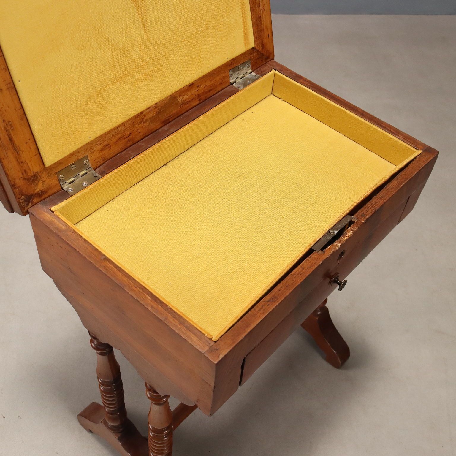 Antique Sewing Table Mahogany Drawer Italy XIX Century photo 390.0
