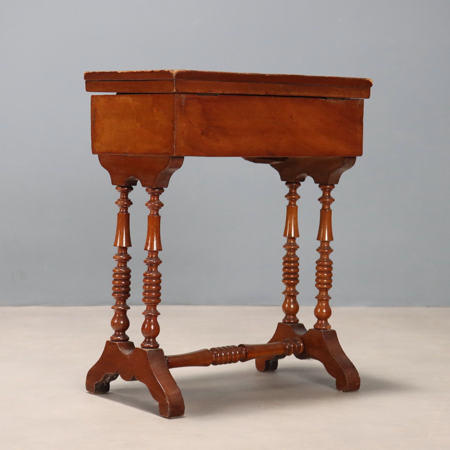Furniture Antique Sewing Table Mahogany Drawer Italy XIX Century photo