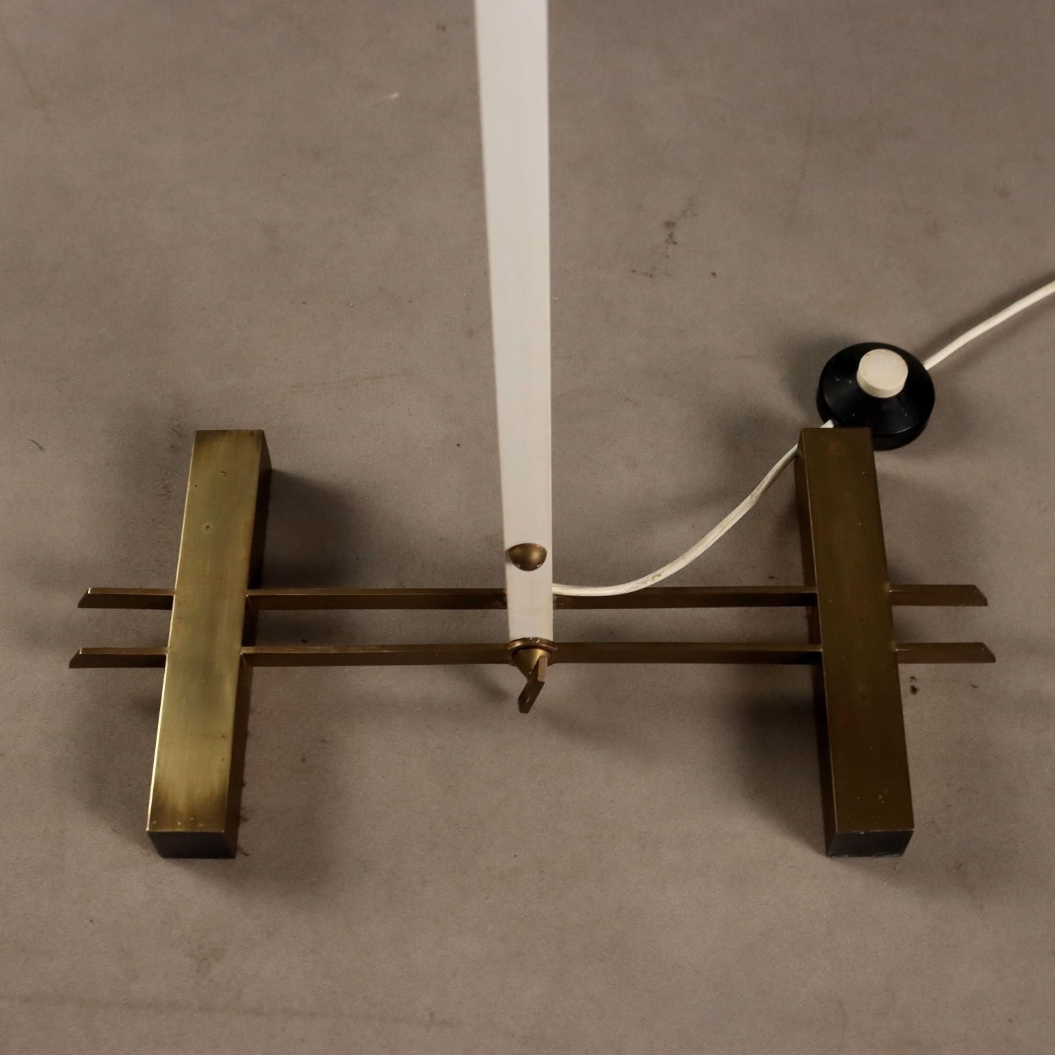 890.0 Vintage Floor Lamp Brass Enamelled Metal Design Italy 1960s photo