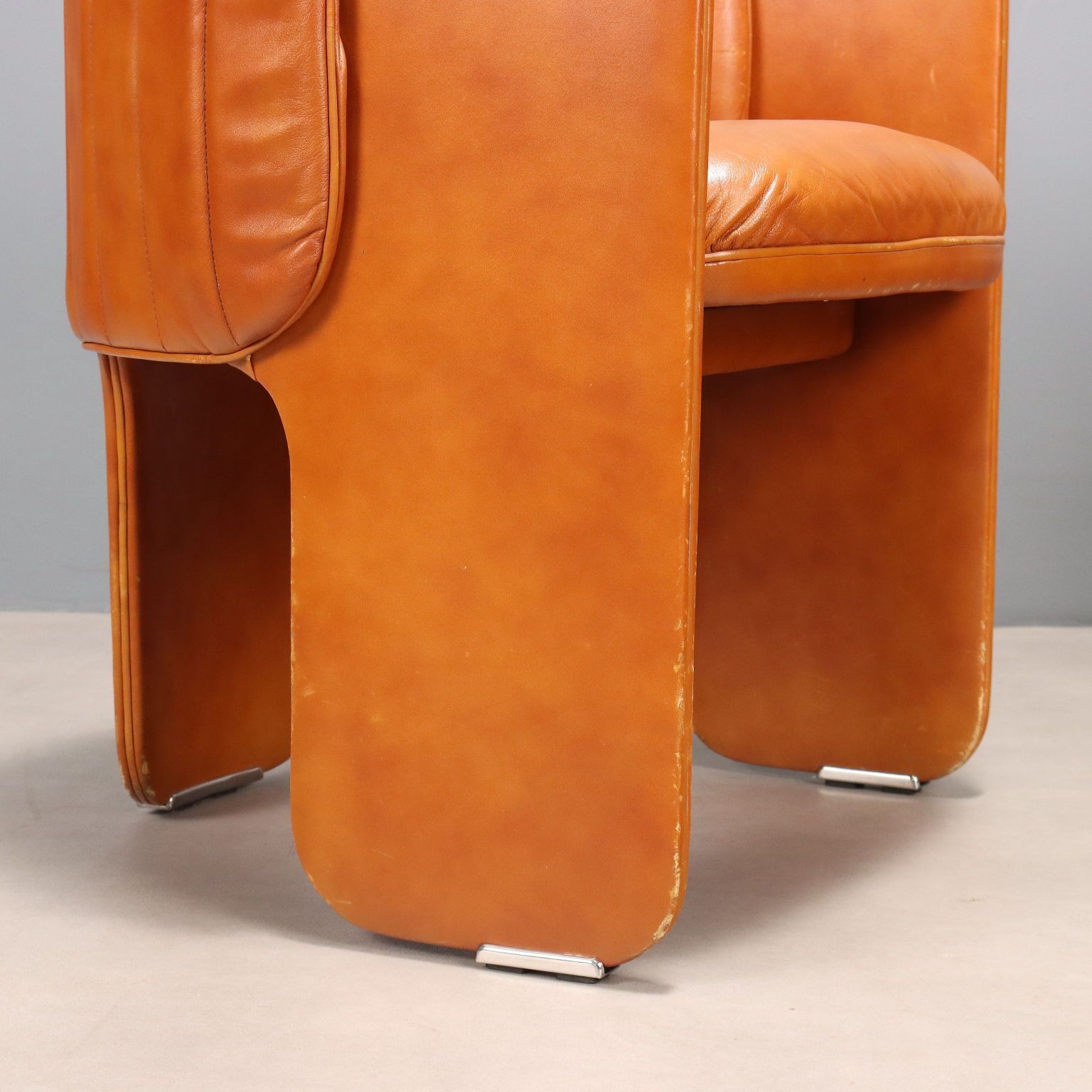 Poltrona Frau Dinette Armchairs Leather Design Italy 1970s photo buy