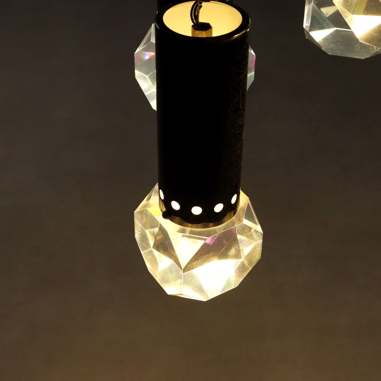 Vintage plafondlamp, kunststof en metaal, Italiaans design, jaren 1960 photo 350.0