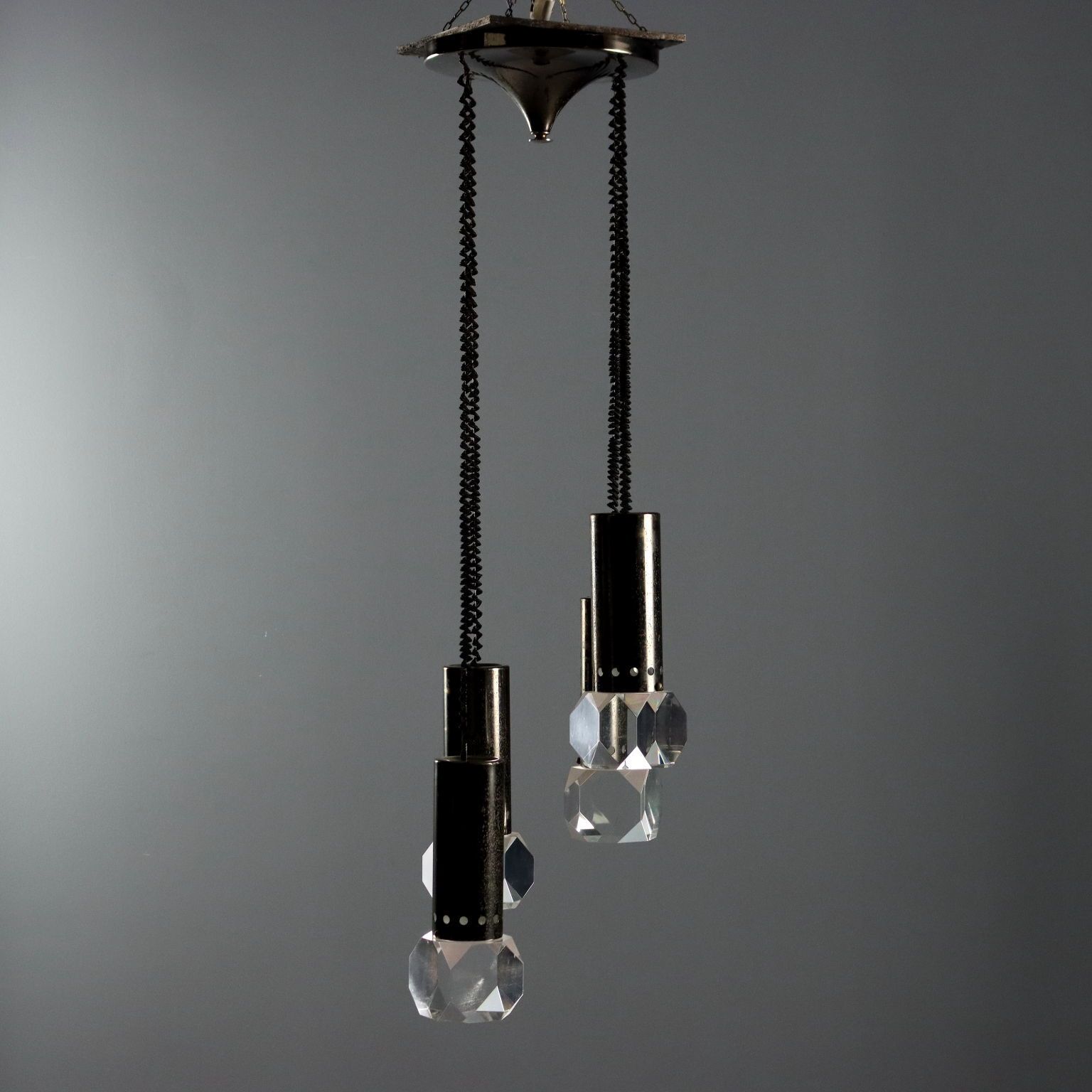 Vintage plafondlamp, kunststof en metaal, Italiaans design, jaren 1960 photo vinterior