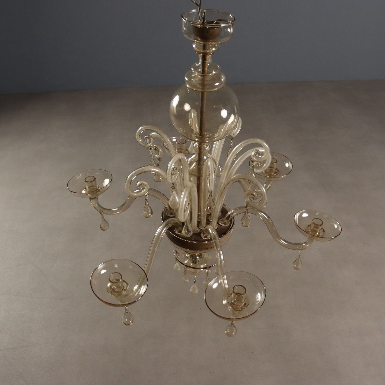 Antique Chandelier Blown Venetian Glass Italy XX Century photo buy