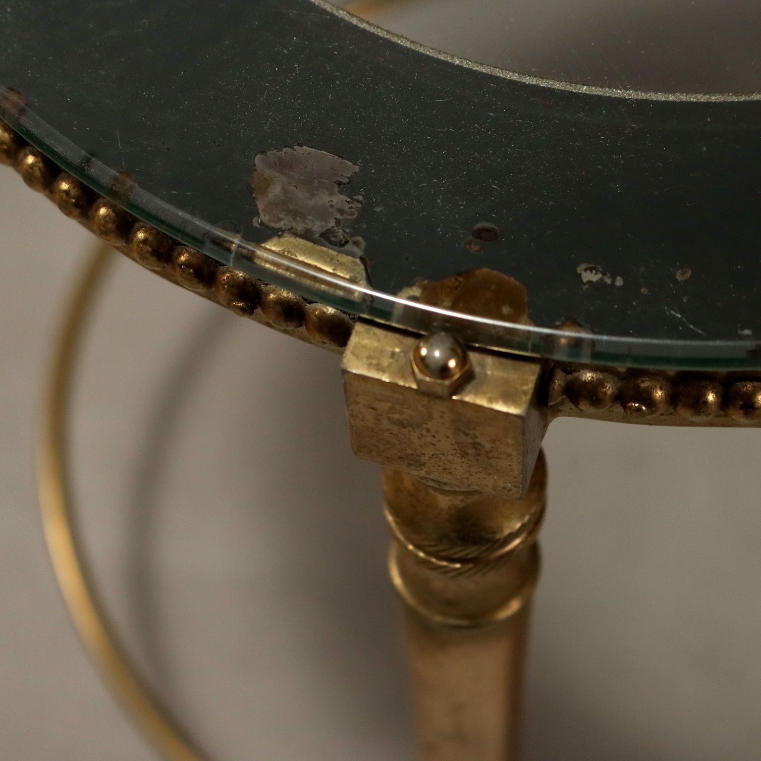 540.0 Small Antique Tables Metal Glass Italy XX Century photo