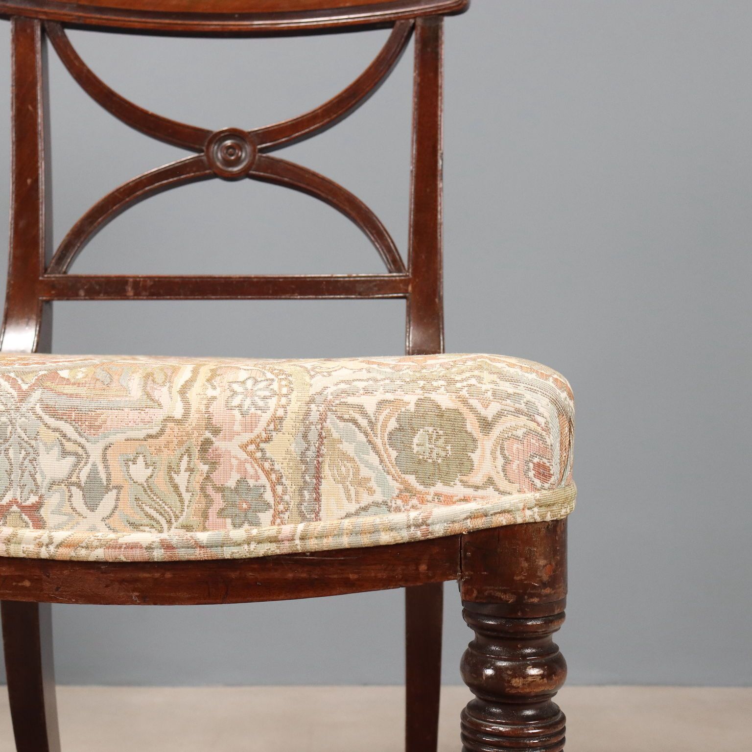 Antique Chairs Mahogany Fabric Padded Seat United Kingdom '800 photo vinterior