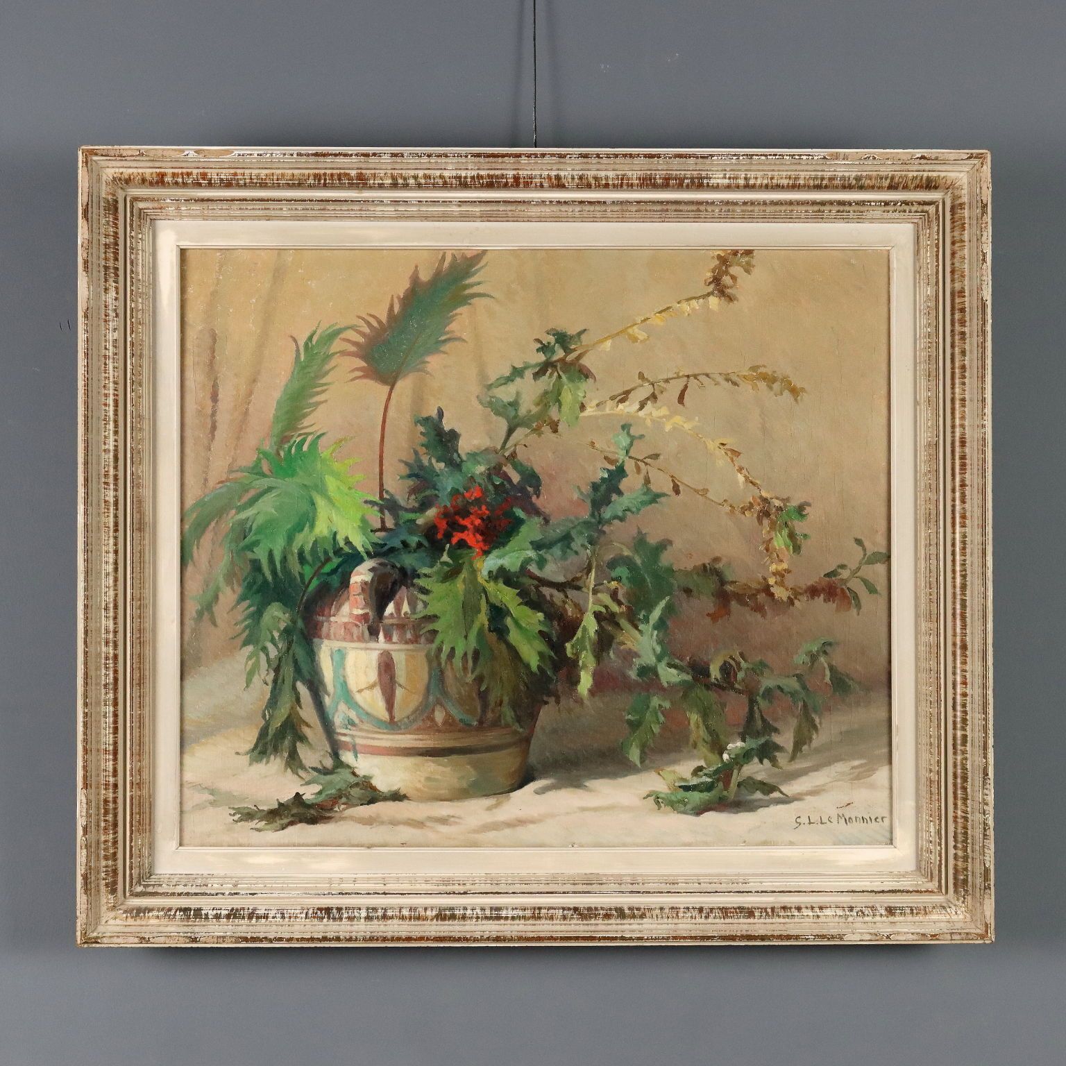 Modern Painting Signed Gaston Louis Le Monnier Oil On Canvas '900