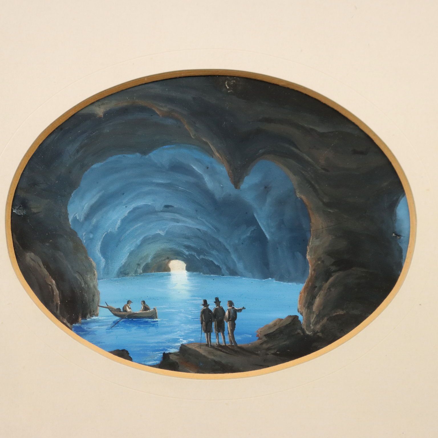Modern Painting The Blue Grotto In Capri Gouache On Cardboard '900 photo for sale