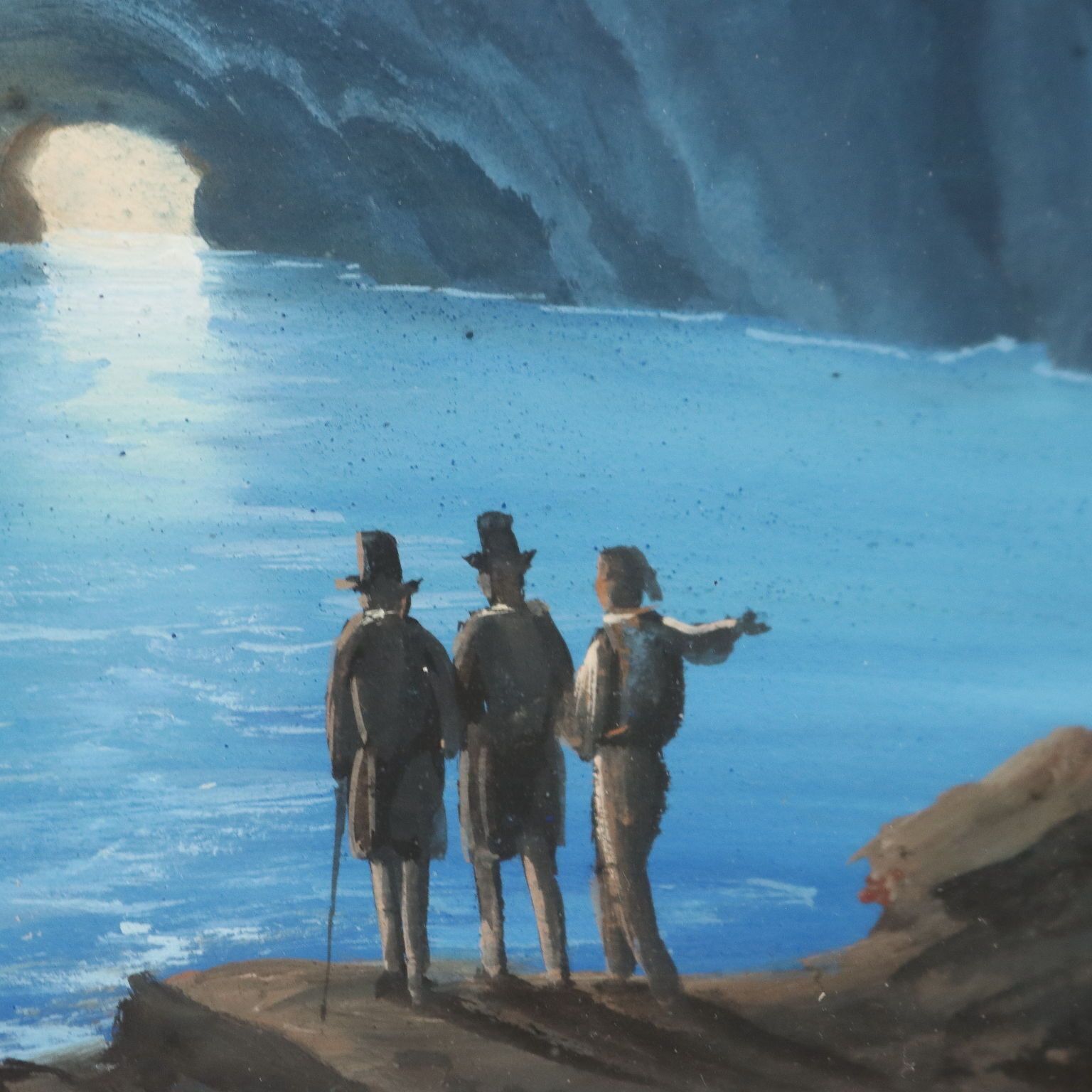 Peinture moderne La Grotte bleue à Capri, gouache sur carton, '900 photo 300.0