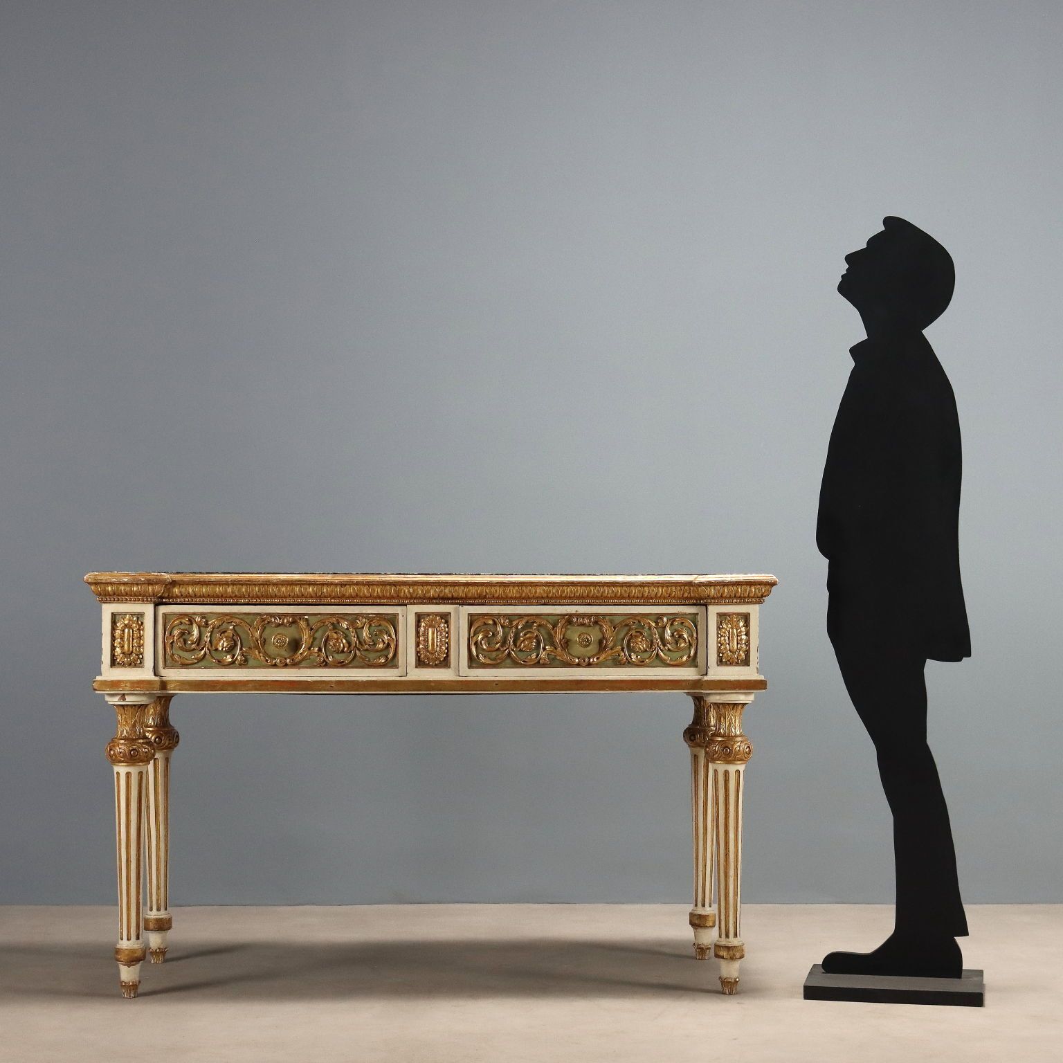 Antique Eclectic Table Lacquered Wood Marble Italy XIX Century photo for sale