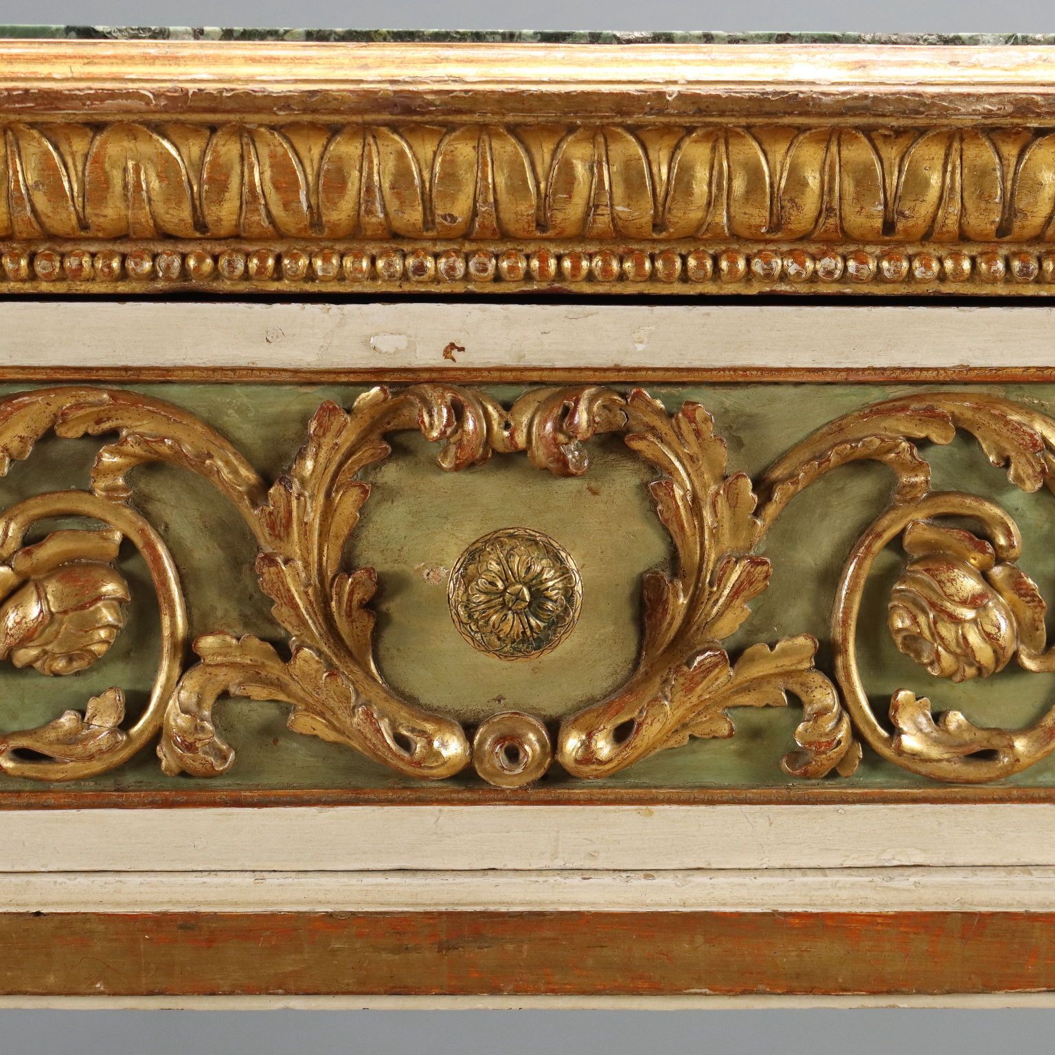 Antique Eclectic Table Lacquered Wood Marble Italy XIX Century photo vintage